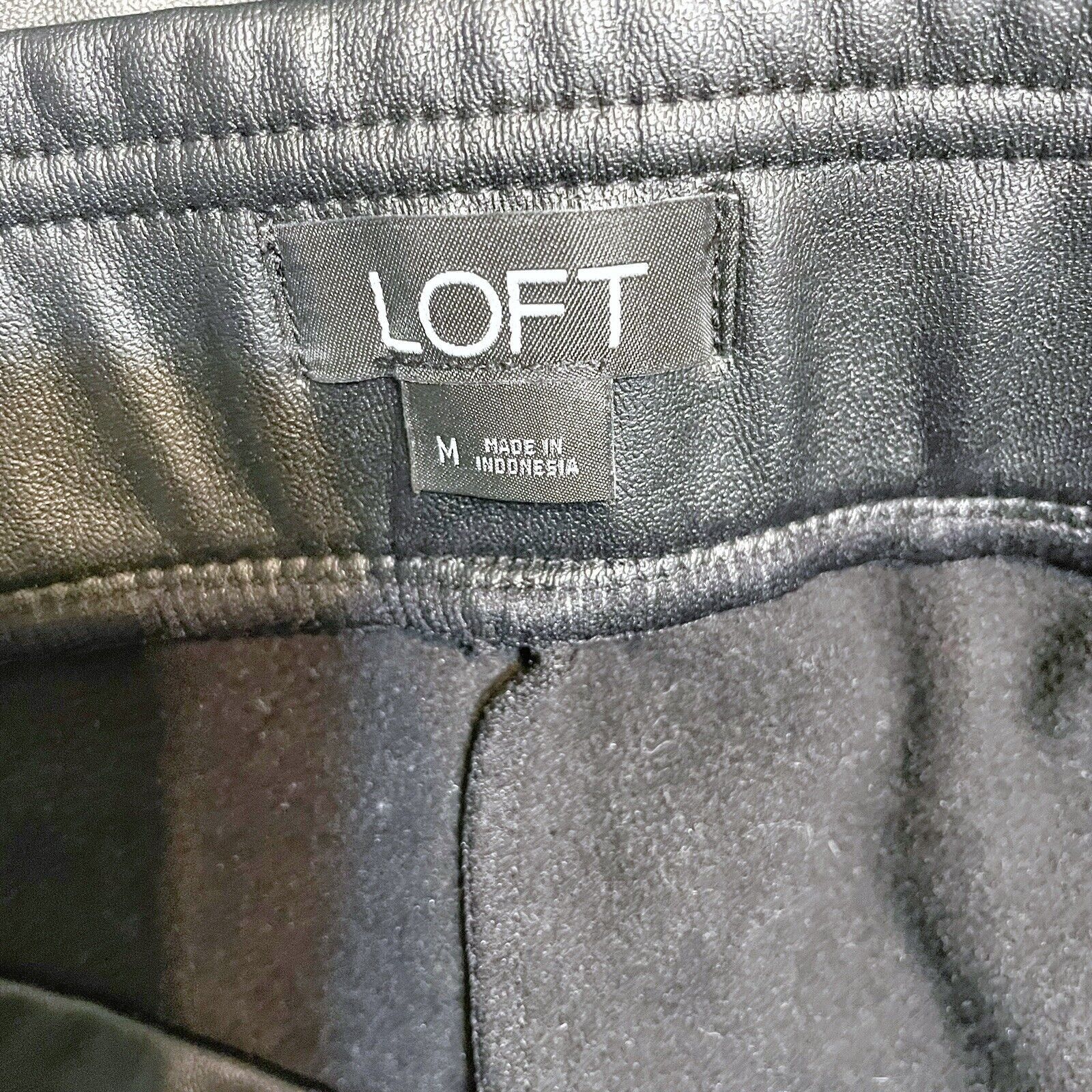 Loft Ann Taylor Loft Women’s Medium M Faux Leather Black Pants Size 30" / US 8 / IT 44 - 3 Thumbnail