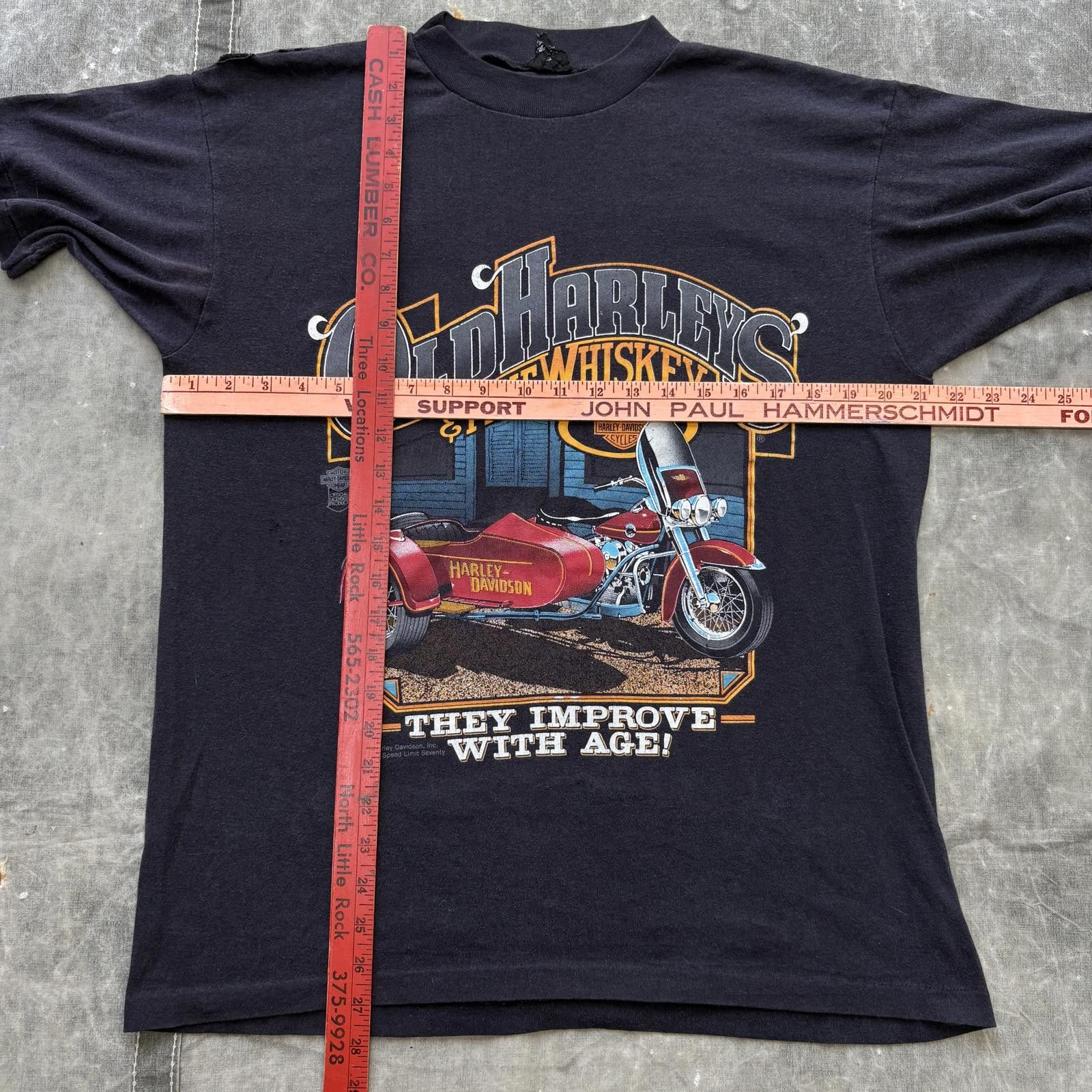Harley Davidson Vintage 80s Old Harley Davidson & Fine Whiskey Biker Shirt Size US L / EU 52-54 / 3 - 3 Thumbnail
