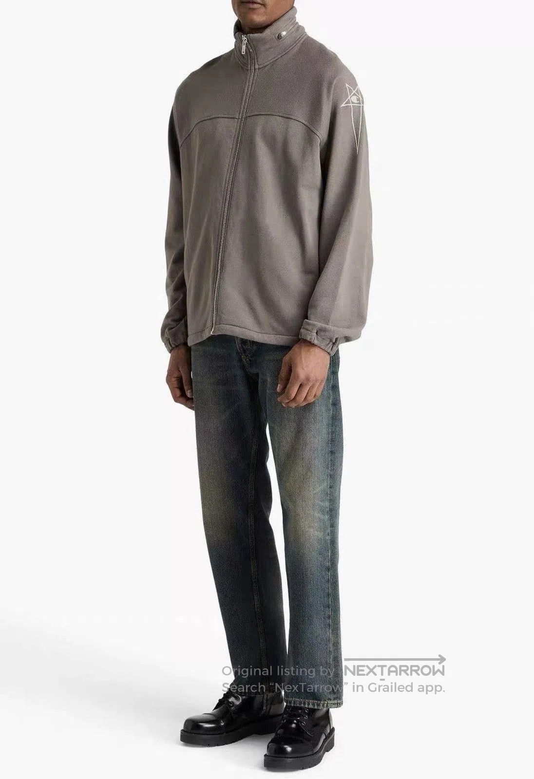 Rick Owens Beige Zip-Up Light Jacket Size L. Size US L / EU 52-54 / 3 - 7 Thumbnail