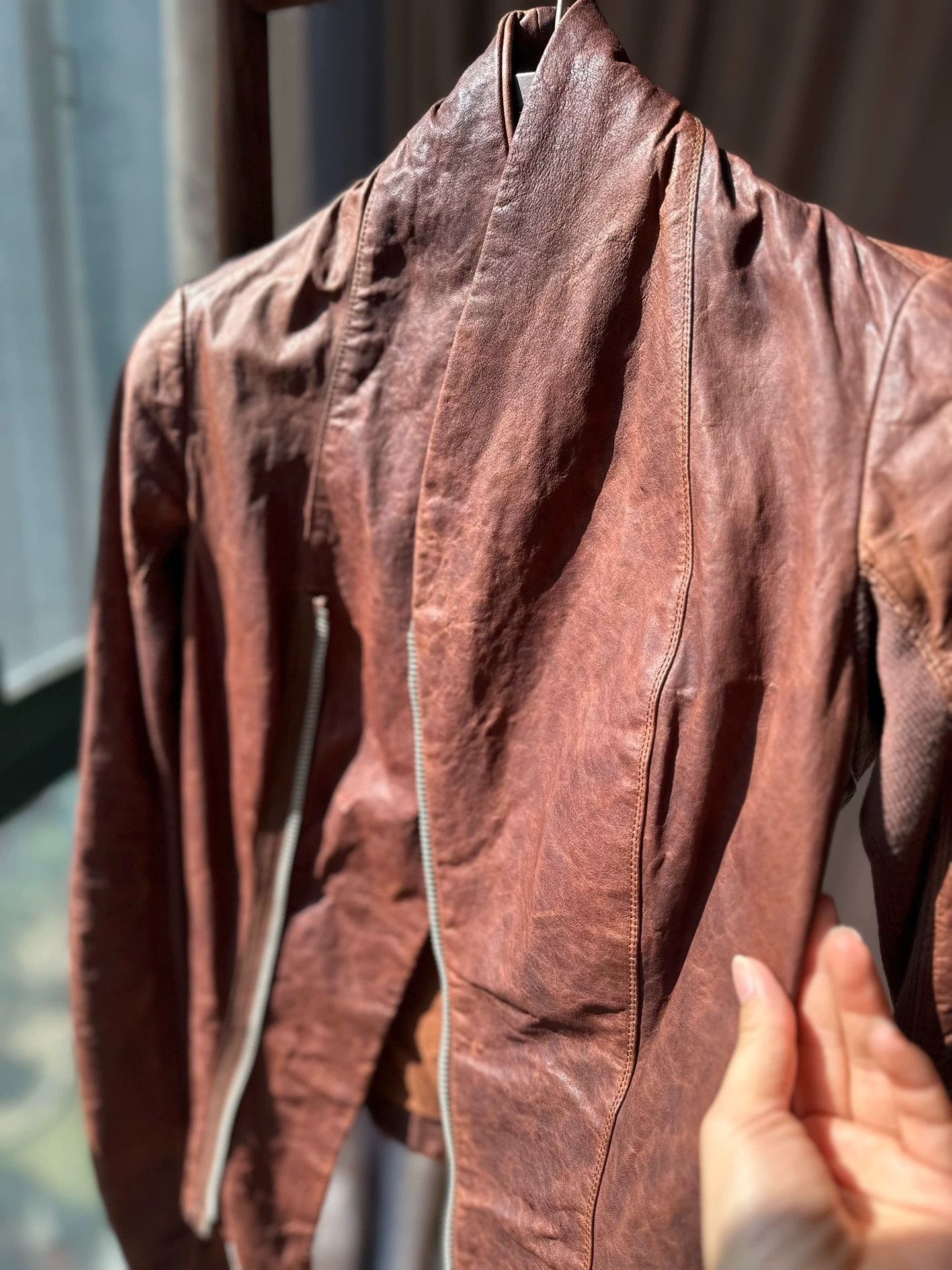 Rick Owens Rick Owens Distressed Leather Jacket 38 Size XS / US 0-2 / IT 36-38 - 2 Thumbnail