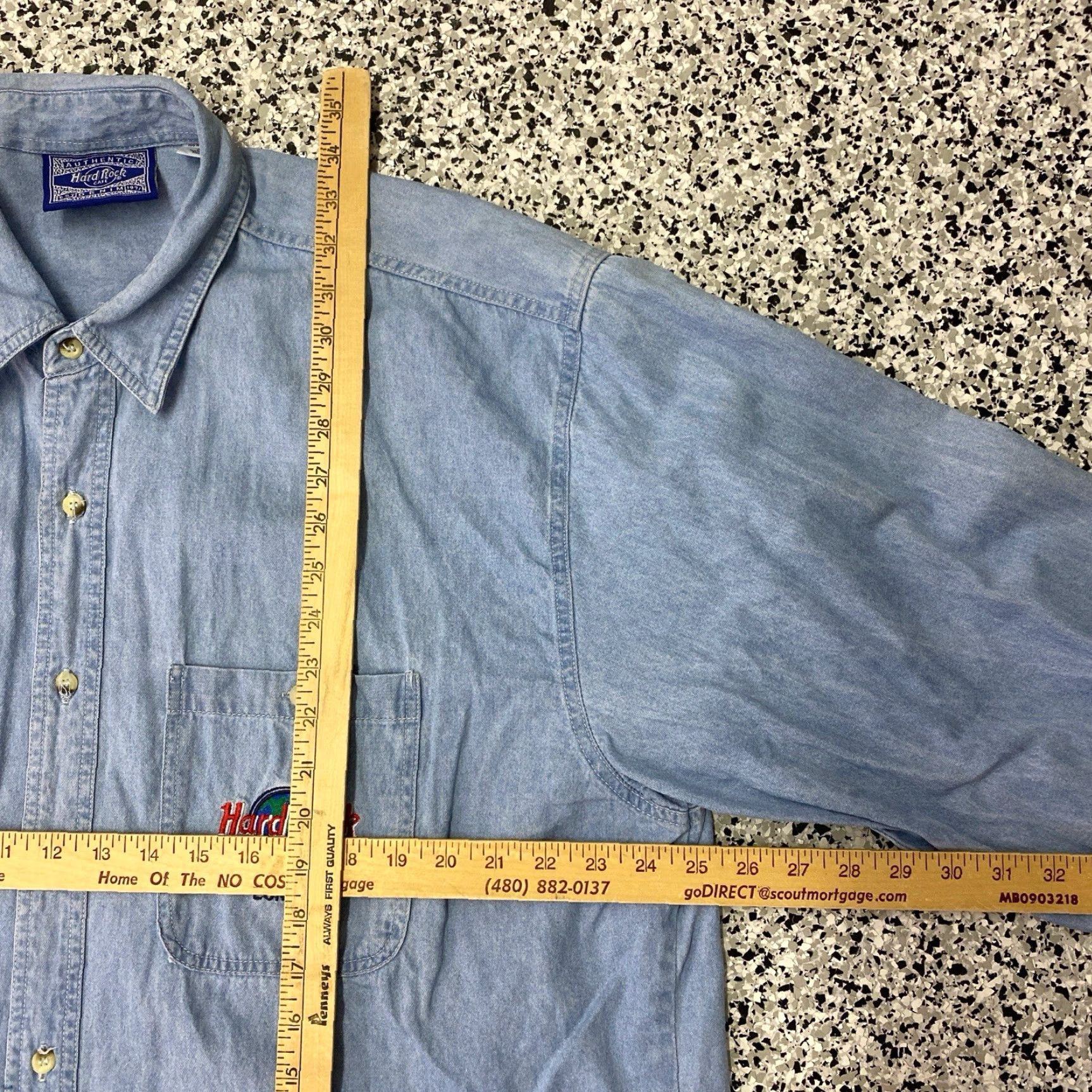 Hard Rock Cafe VINTAGE Hard Rock Cafe Denim Shirt Long Sleeve XL Men Blue Embroidered 1990s Mens Size US XL / EU 56 / 4 - 3 Thumbnail