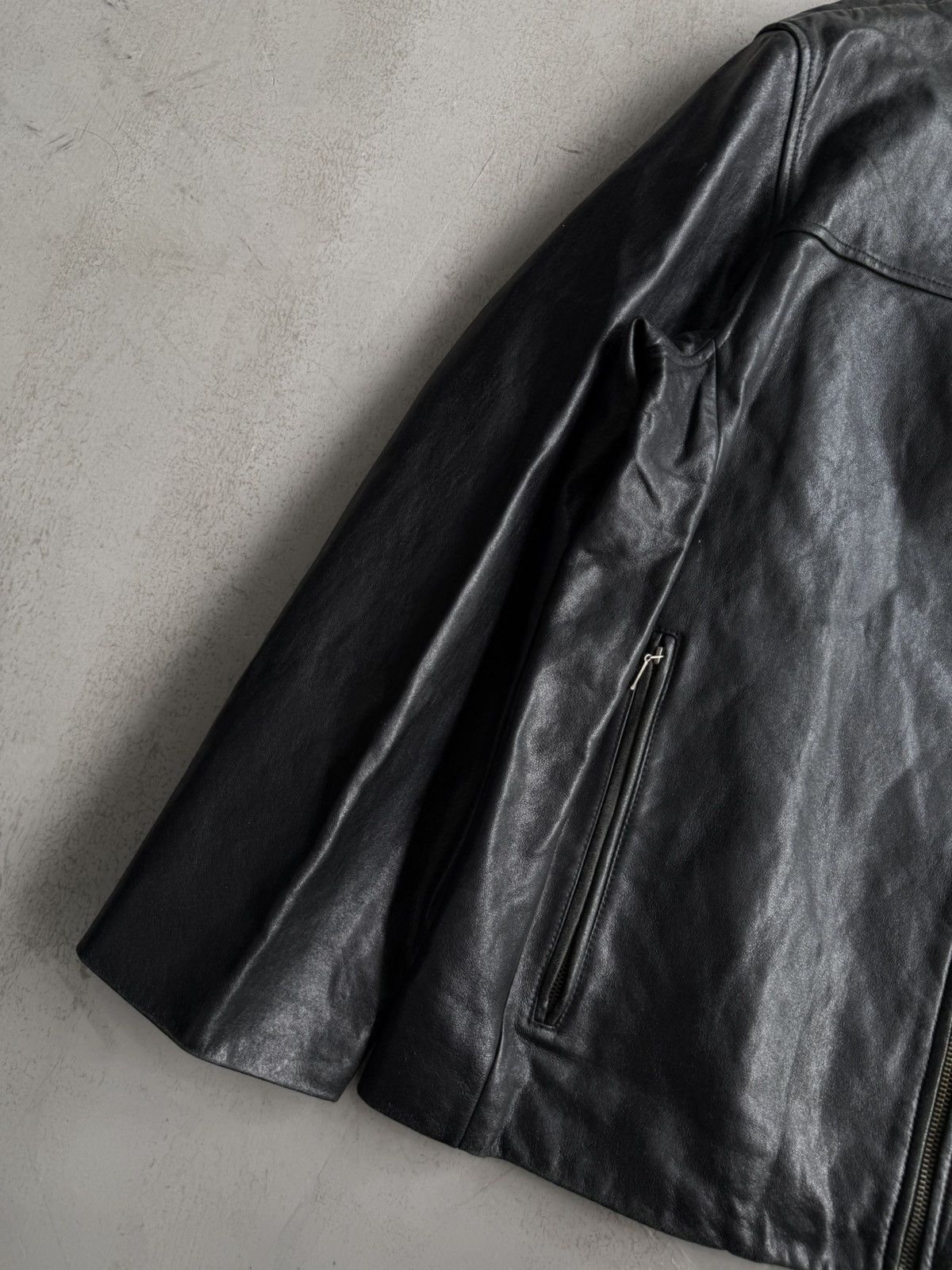 Balenciaga 1997 Balenciaga - Motorcycle Zip Leather Jacket Size US XL / EU 56 / 4 - 4 Thumbnail