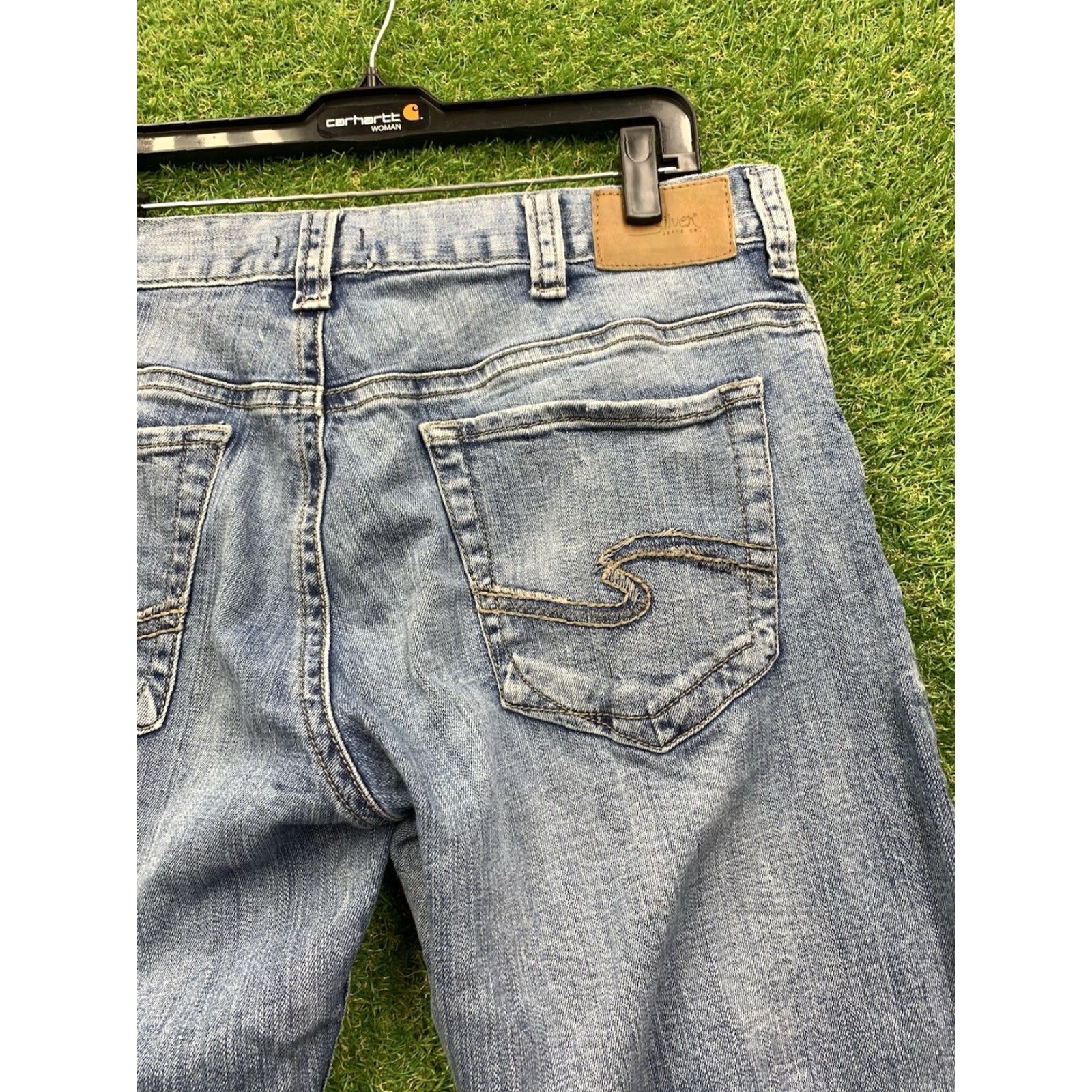 Silver Jeans Co. Silver Jeans Hunter Mens 34x32 Athletic Fit Tapered Leg Denim Jeans Blue Stretch Size US 34 / EU 50 - 3 Thumbnail