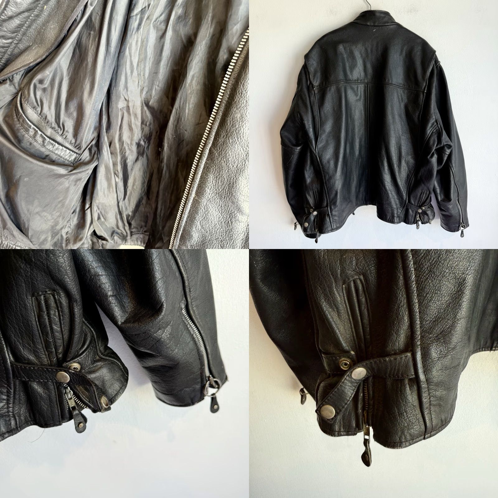 Vintage VINTAGE 1960s Leather Cafe Racer Motorcycle Jacket Near Mint XXL Size 46 2XL YKK Zippers Leather Cafe Racer Jacket Mens Western? Size US XXL / EU 58 / 5 - 8 Thumbnail