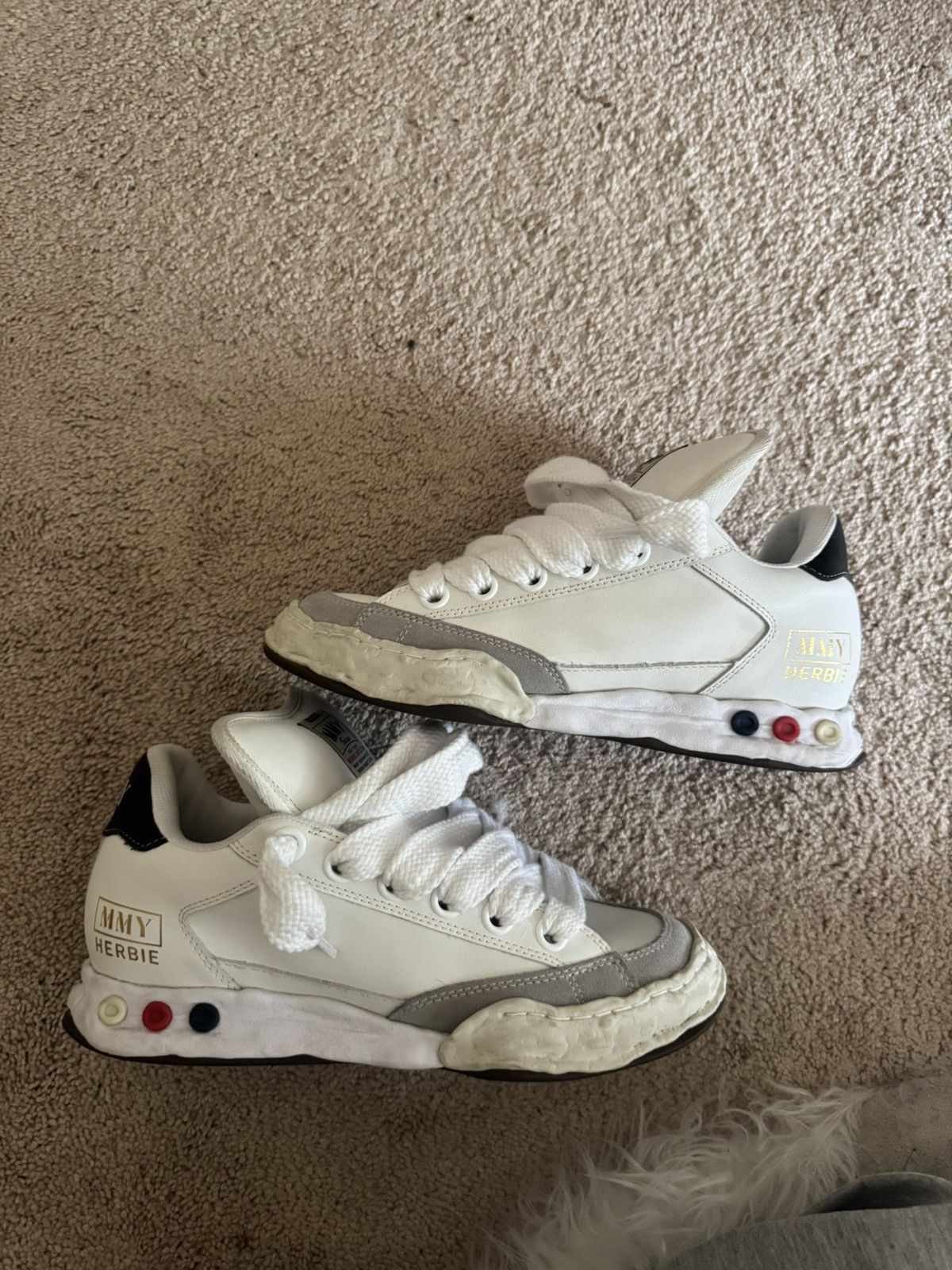 Maison MIHARA YASUHIRO MMY Herbie Puffer OG Sole Leather Low 'White' Size US 11 / EU 44 - 1 Thumbnail