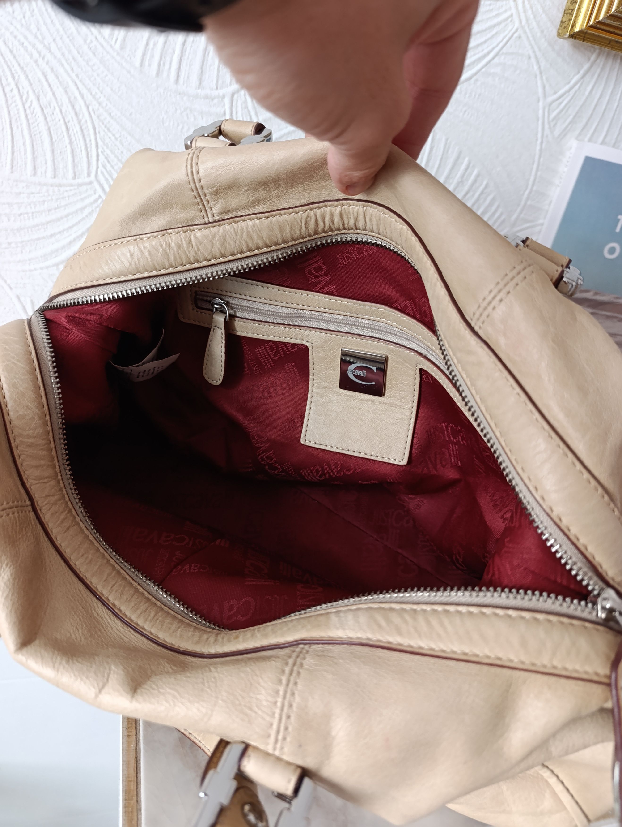 Just Cavalli VINTAGE JUST ROBERTO CAVALLI LEATHER BEIGE BAG Size ONE SIZE - 15 Thumbnail