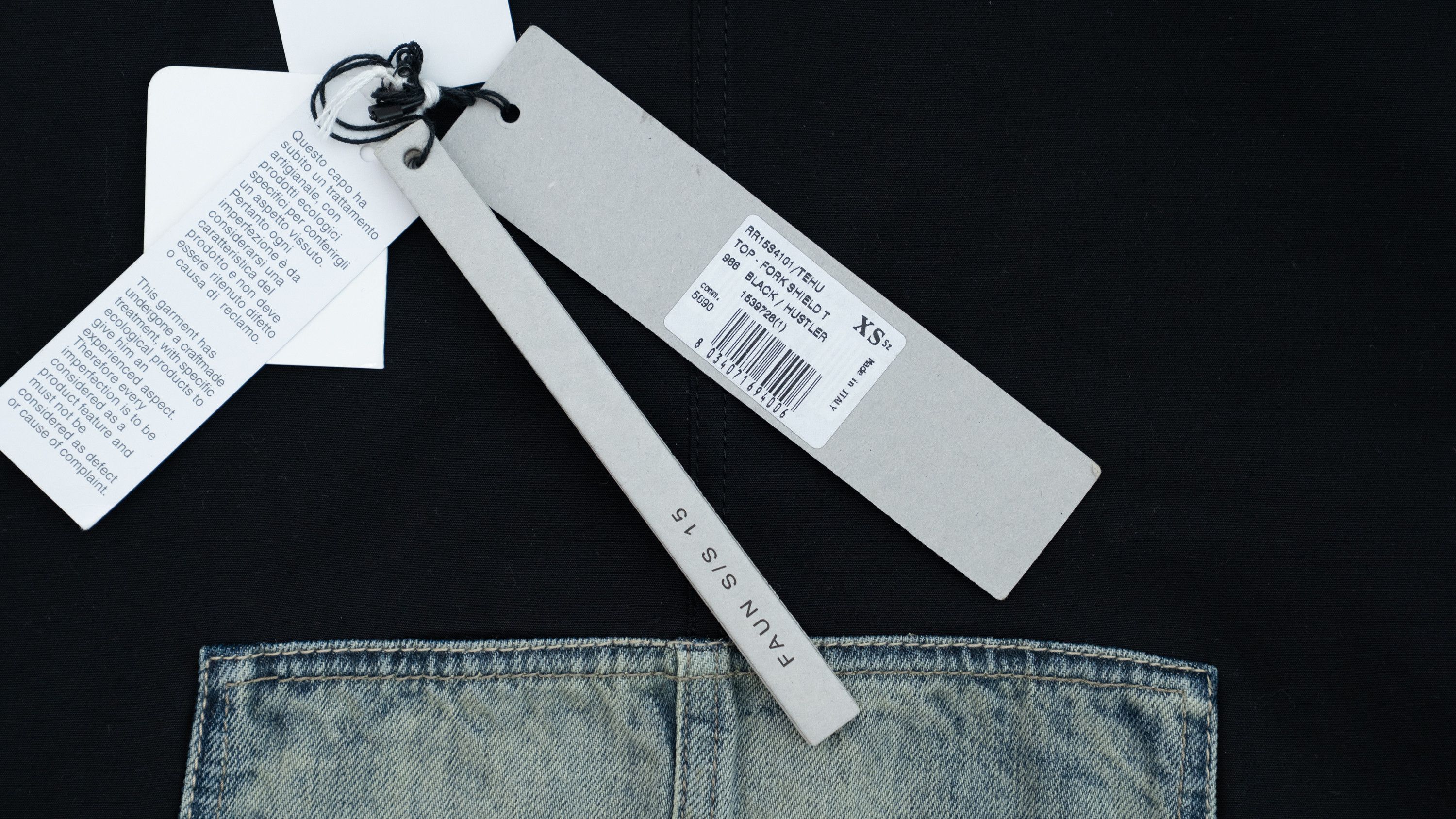 Rick Owens [NWT] FAUN S/S 15 FORK SHIELD T BLACK / HUSLER size:XS Size US S / EU 44-46 / 1 - 17 Thumbnail