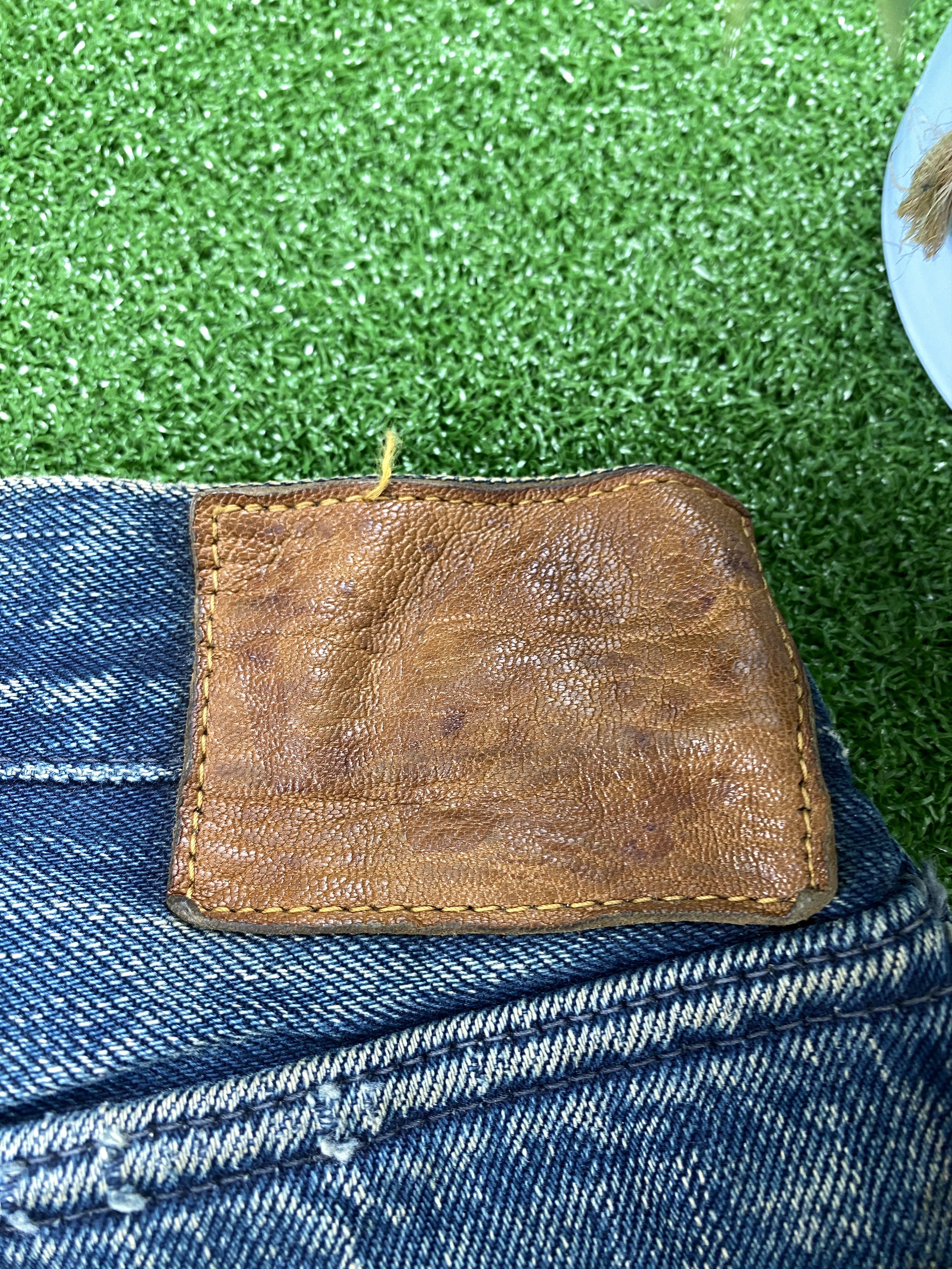 Vintage 💢 Selvedge Vintage R Faded Blue Jeans CP0079 Size US 33 - 10 Thumbnail
