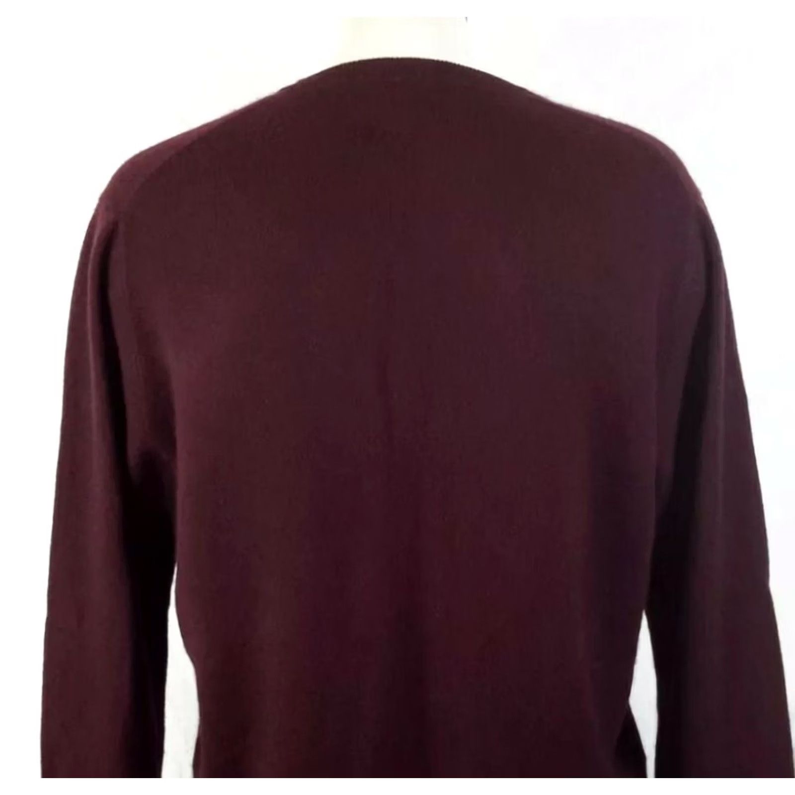 Club Room Cashmere Mens Sweater CLUB ROOM 2 Ply V-Neck maroon/wine Long Sleeves Size L Size US L / EU 52-54 / 3 - 3 Thumbnail