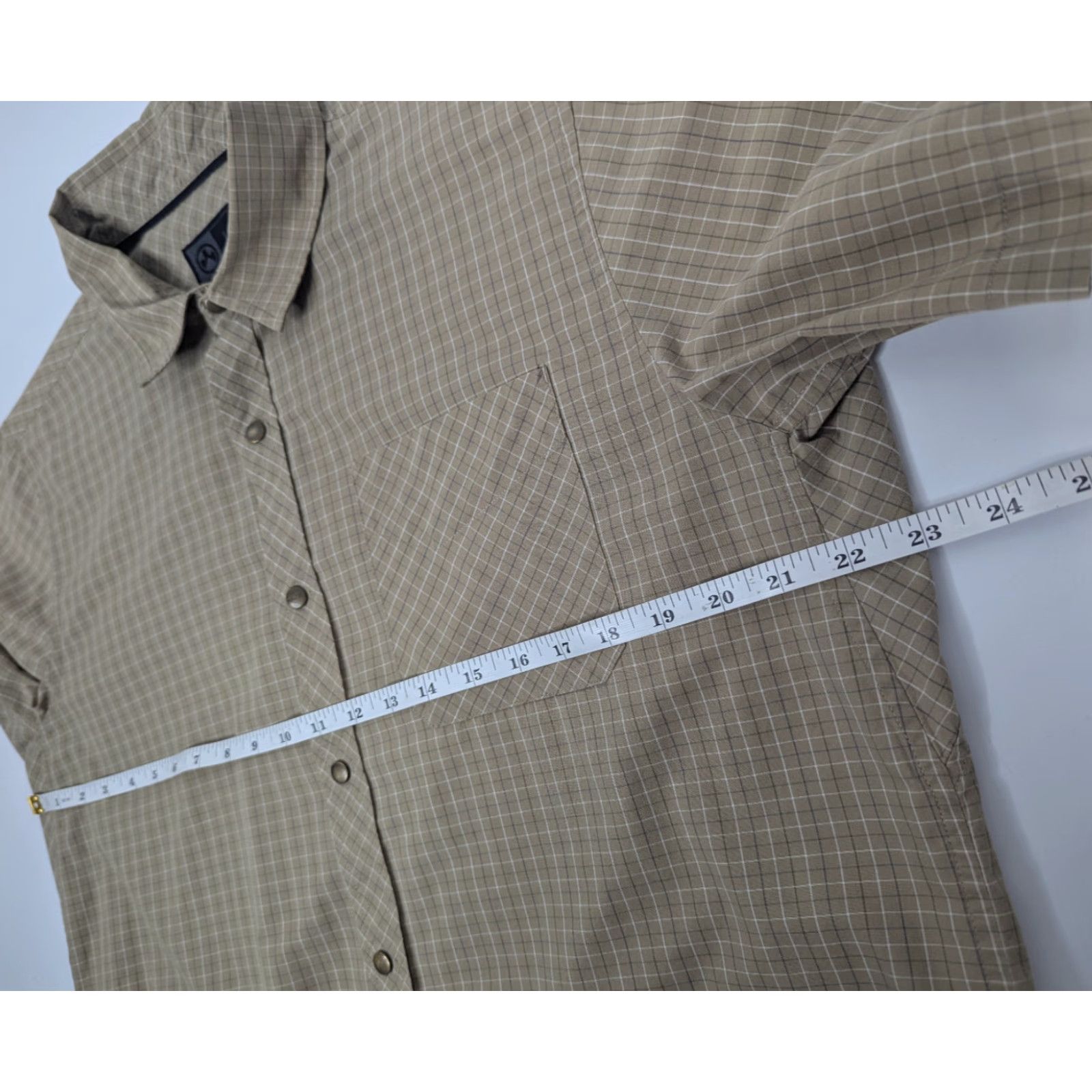Vintage Magpul Shirt Mens Large Beige Plaid Button-Up Short Sleeve Snap Casual Outdoor Military Classic. Size US L / EU 52-54 / 3 - 4 Thumbnail