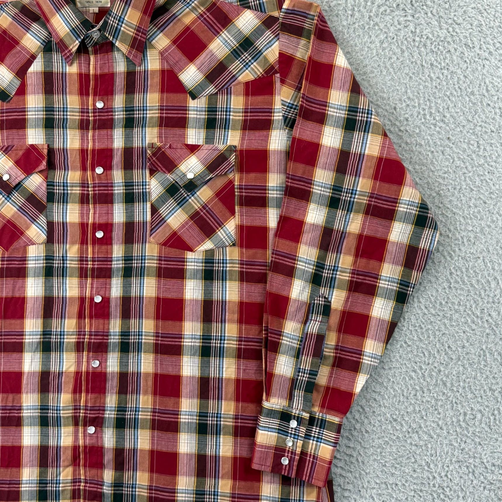 Vintage VINTAGE Ely Cattleman Pearl Snap Shirt Mens L Red Plaid Long Sleeve 80s Western Size US L / EU 52-54 / 3 - 6 Thumbnail