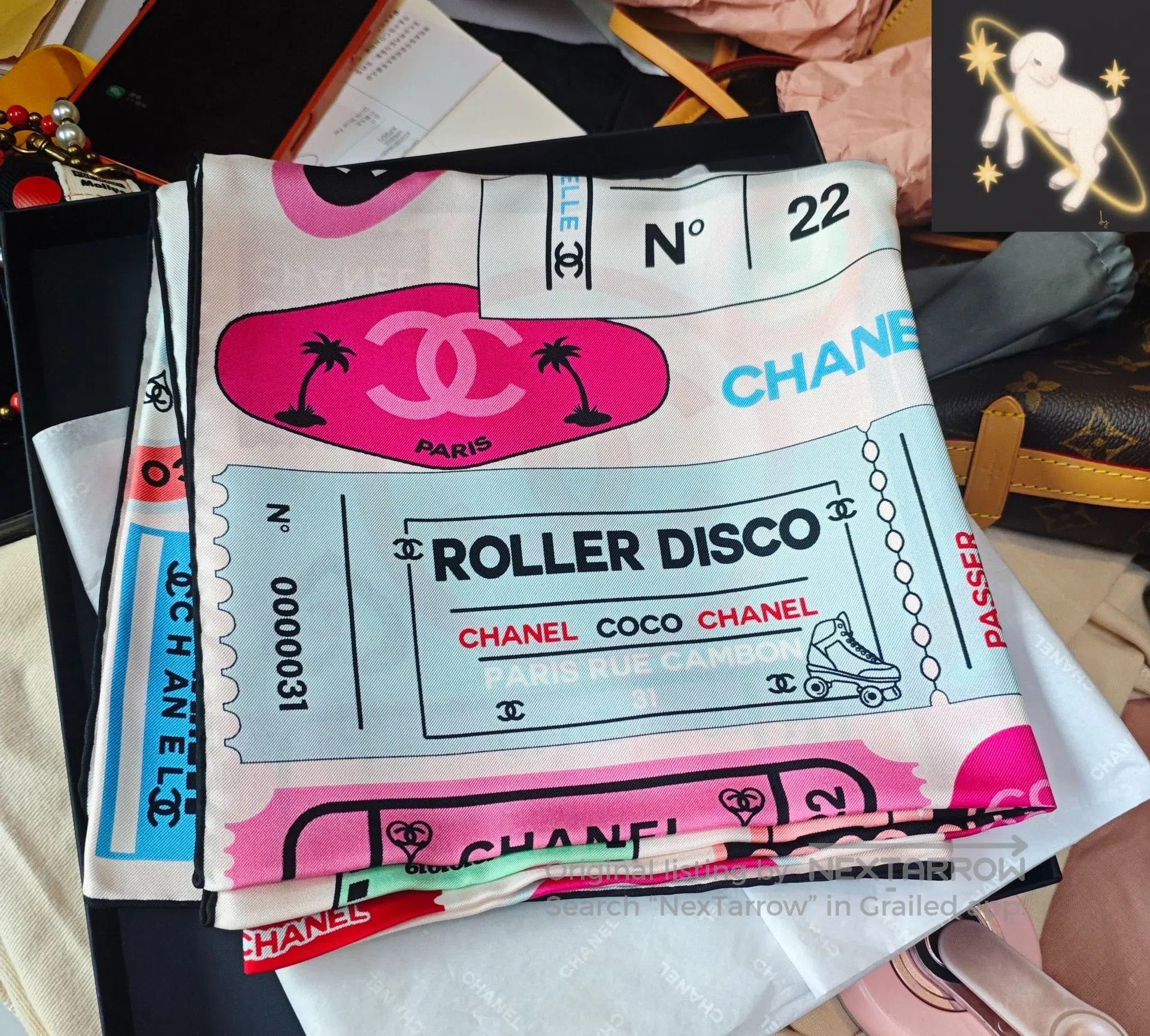 Chanel Chanel Printed Silk Scarf| Size ONE SIZE - 1 Thumbnail