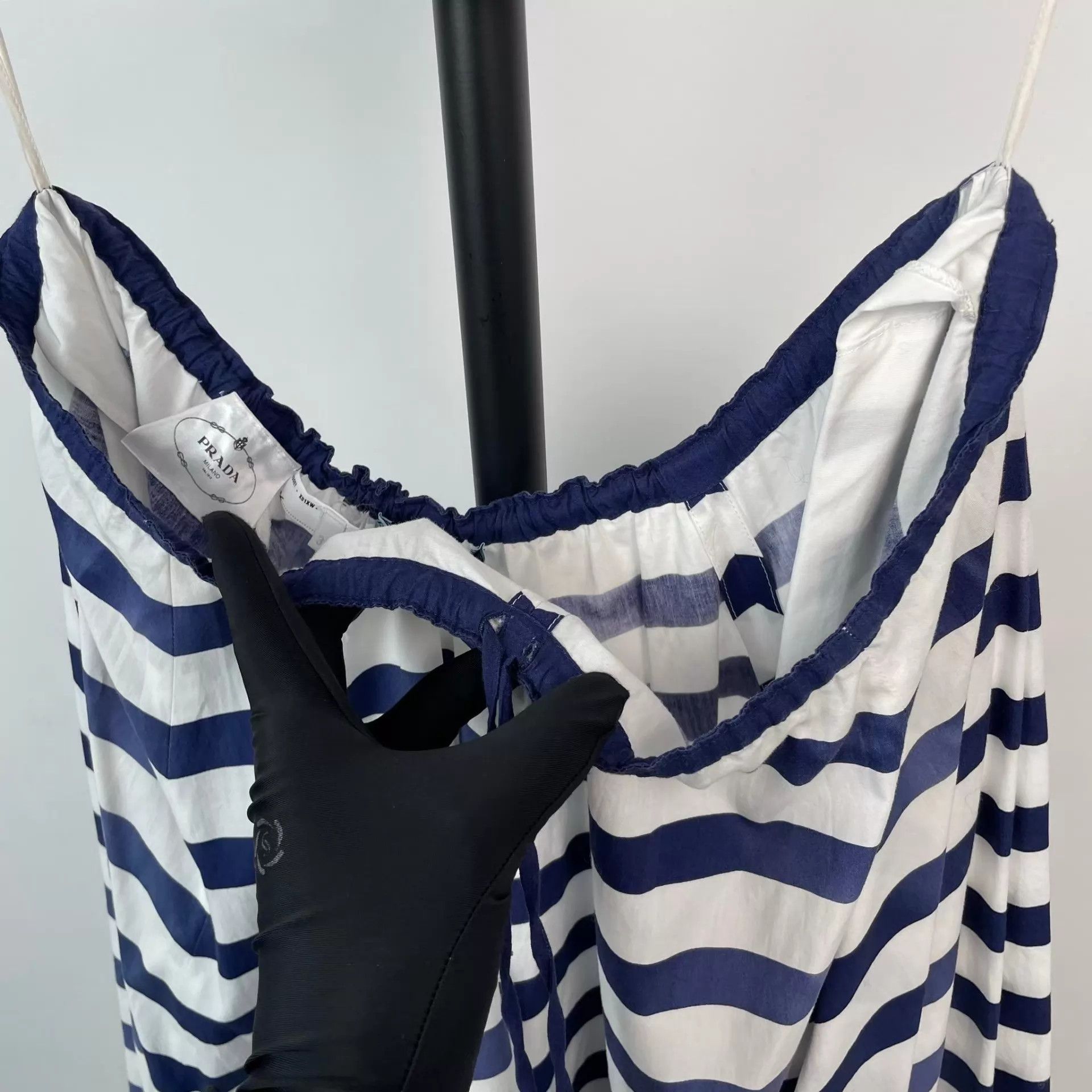Prada Prada Striped Blue & White Midi Skirt Women's 36 Size 25" / US 0 / IT 36 - 3 Thumbnail