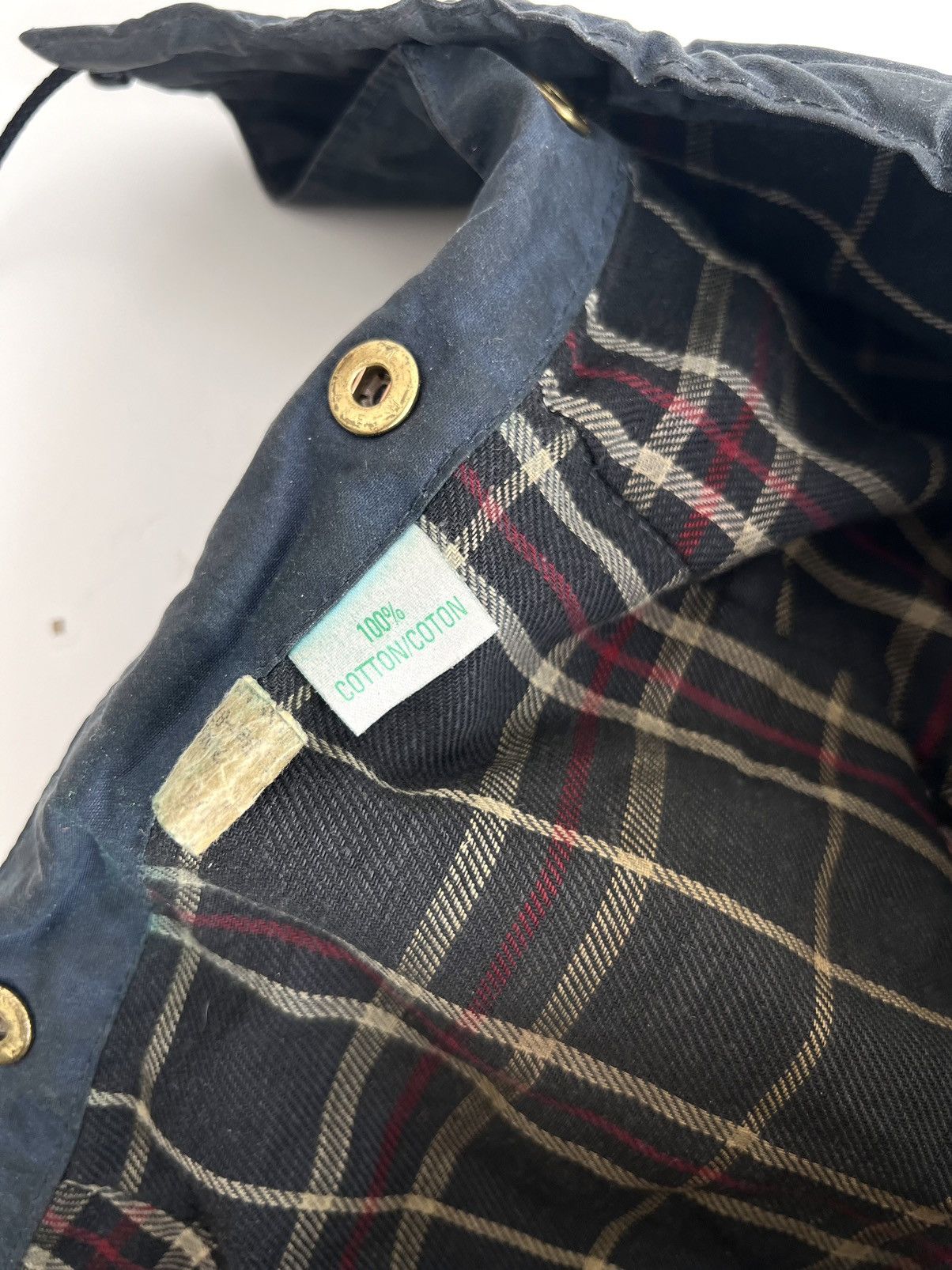 Barbour Vintage 1980s Barbour Waxed Hood Navy Blue Size ONE SIZE - 8 Thumbnail