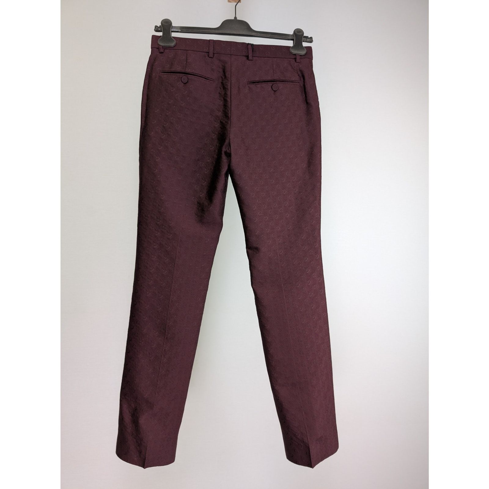 Gucci o1rshd1 Horsebit All Over Burgundy Slacks Pant in Purple Size US 30 / EU 46 - 6 Thumbnail
