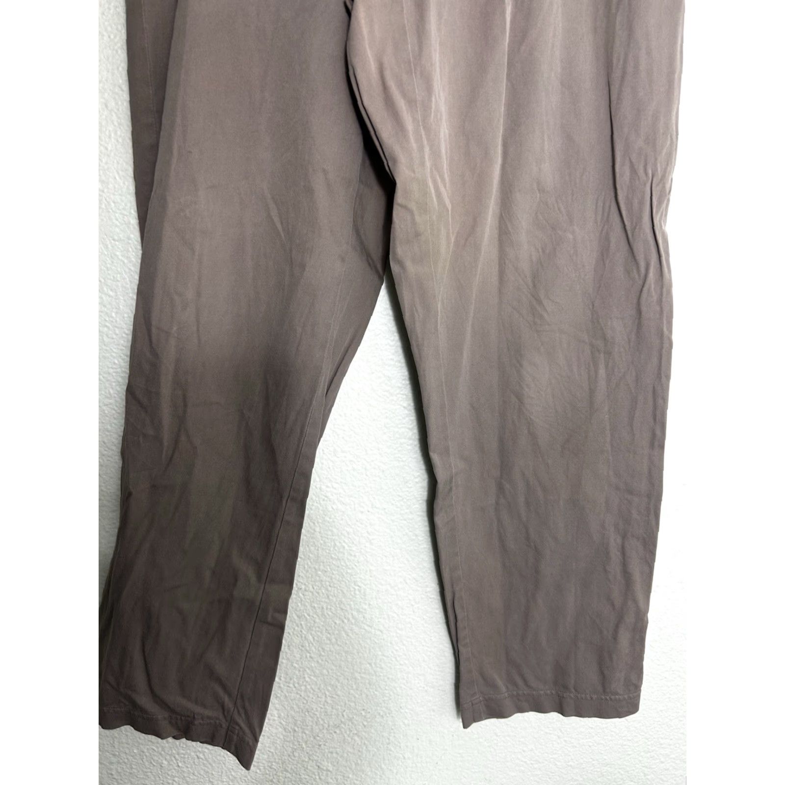 Eileen Fisher VINTAGE Eileen Fisher Womens Large Brown Pull On Cotton Pants 32x30 Elastic Waist Size 36" / US 14 / IT 50 - 2 Thumbnail