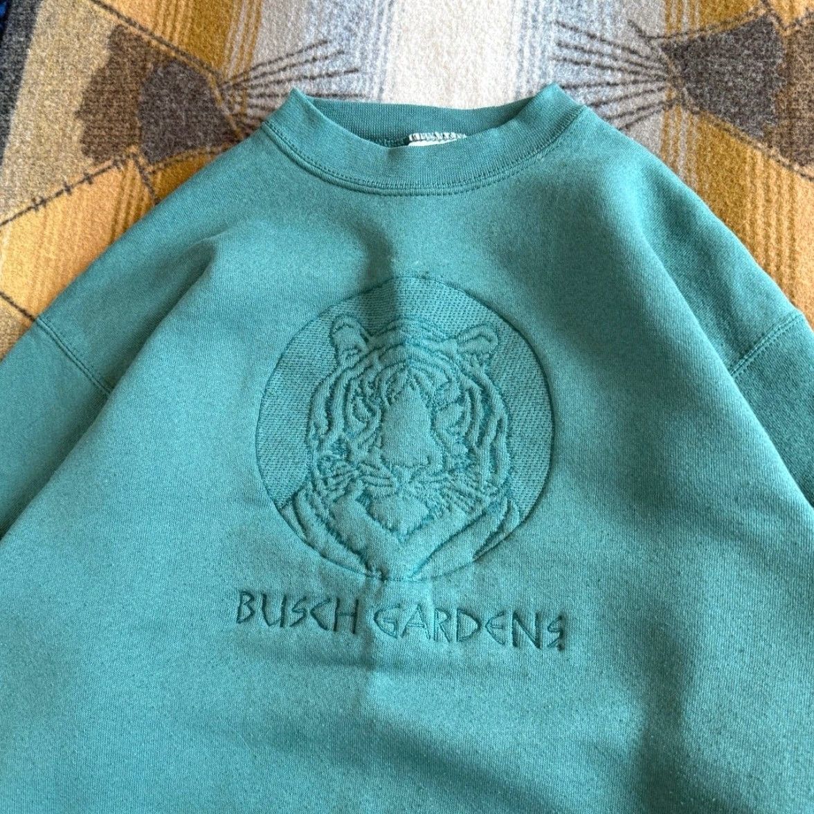 Tultex VINTAGE Busch Gardens Embroidered Crewneck Sweatshirt Size M Tiger Green Tultex Sweatshirt Mens 90s Animals Crew Neck Size US M / EU 48-50 / 2 - 3 Thumbnail