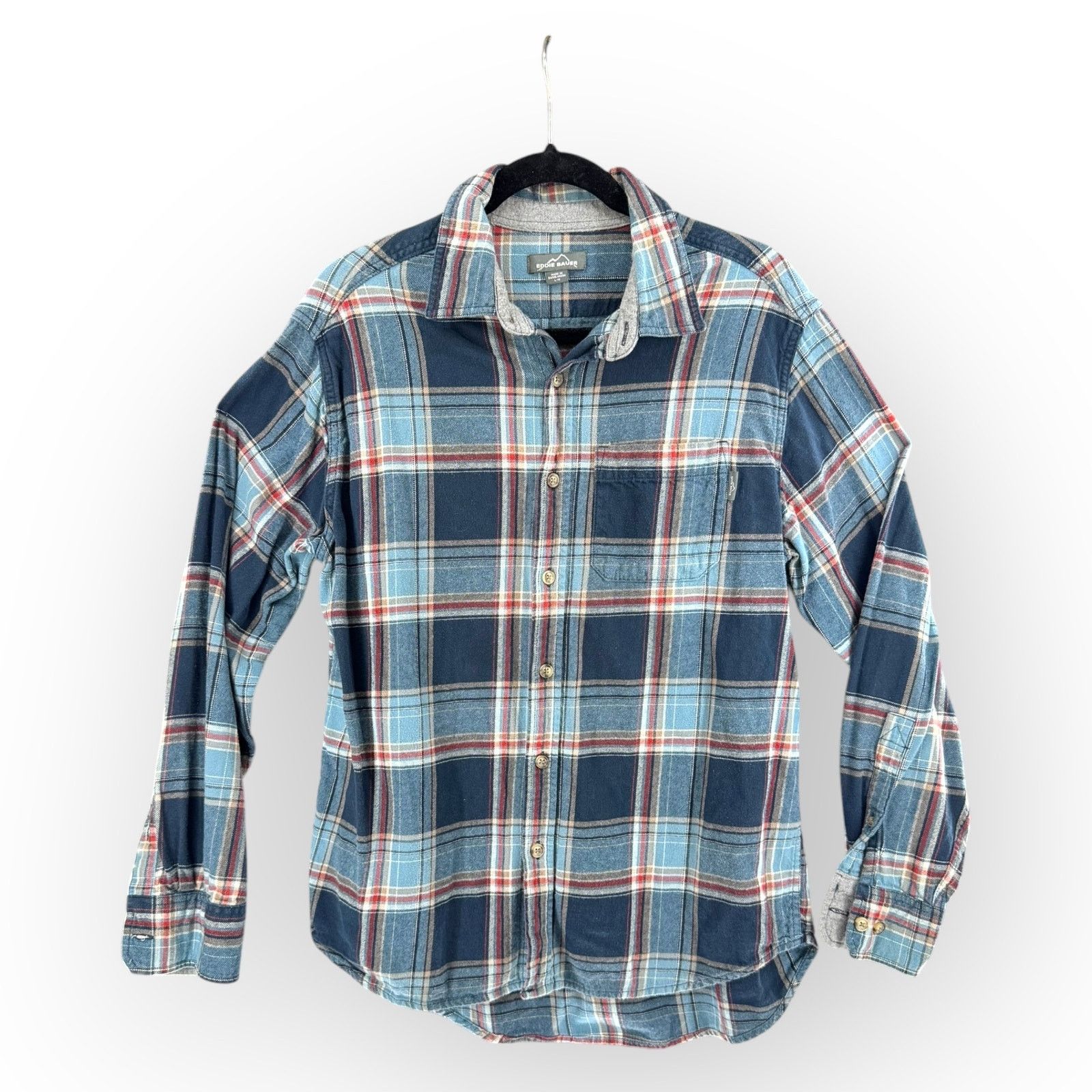 Eddie Bauer Eddie Bauer Favorite Classic Flannel Shirt Mens L Blue Plaid Size US L / EU 52-54 / 3 - 2 Thumbnail