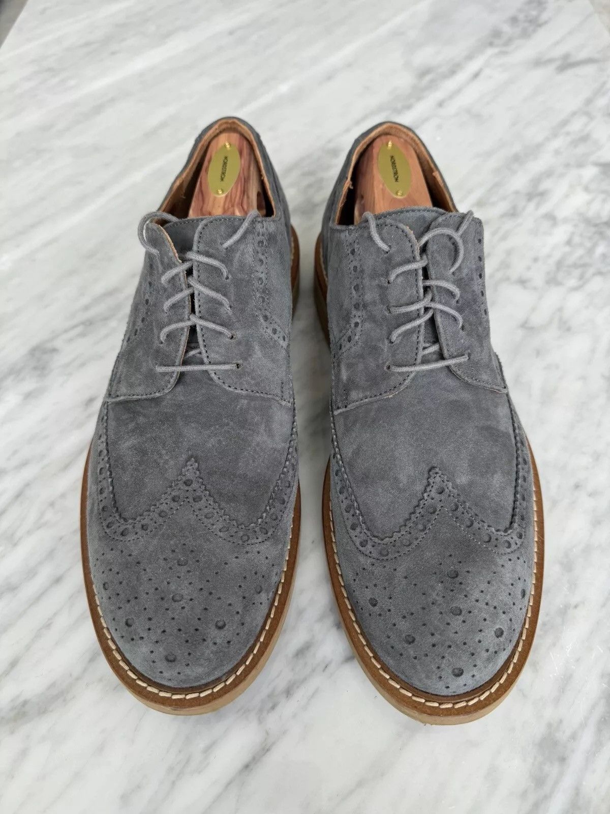 Thomas Dean Thomas Dean Suede Wingtips - Made In Italy - Size 10 / 43 Size US 10 / EU 43 - 1 Thumbnail