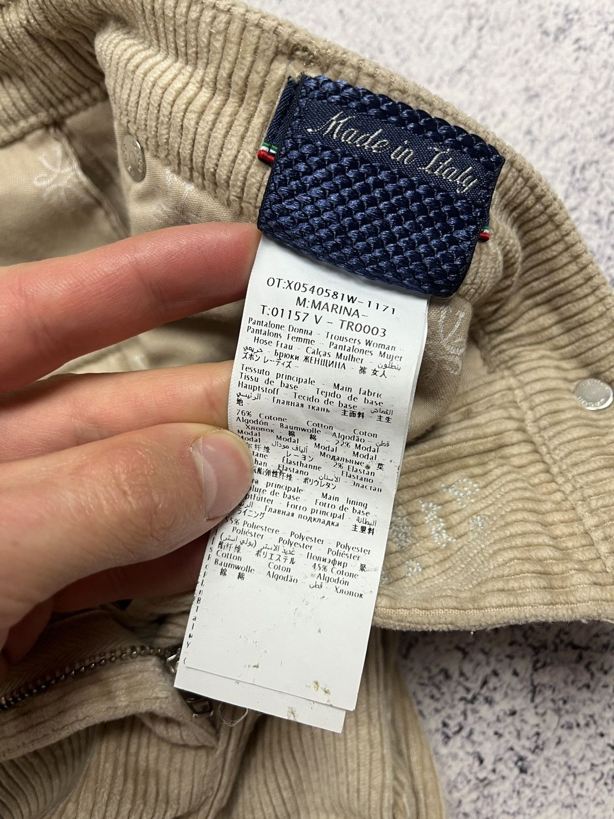 Designer × Jacob Cohen Jacob Cohen Women’s Corduroy Beige Luxury Hand Made Pants Size 25" / US 0 / IT 36 - 15 Thumbnail