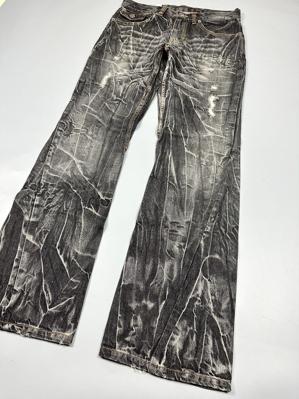 Artful Dodger 🔥Rare🔥Vintage Antful Jeans Whiskered Flared Denim Size US 32 / EU 48 - 3 Thumbnail