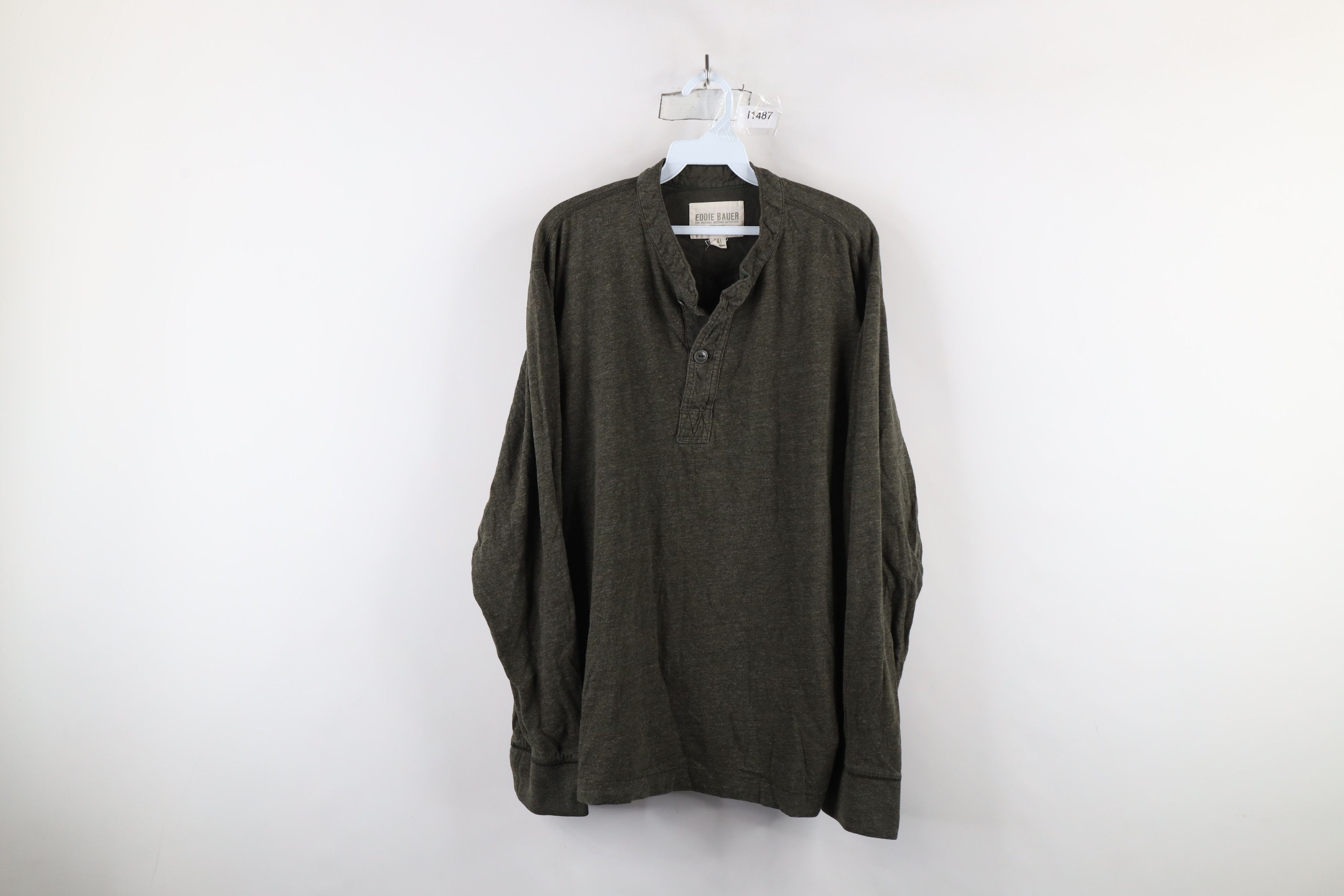 Eddie Bauer × Vintage Vintage Eddie Bauer Jersey Knit Long Sleeve Henley T-Shirt Size US XXL / EU 58 / 5 - 1 Thumbnail
