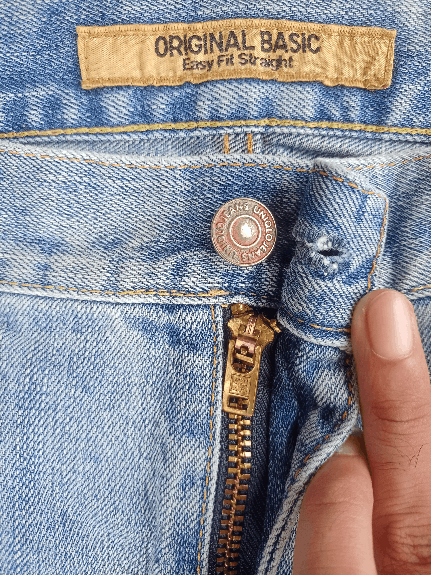 Japanese Brand × Uniqlo S003 Japanese Uniqlo Blue Wash Distressed Baggy Jeans Size US 35 - 3 Thumbnail