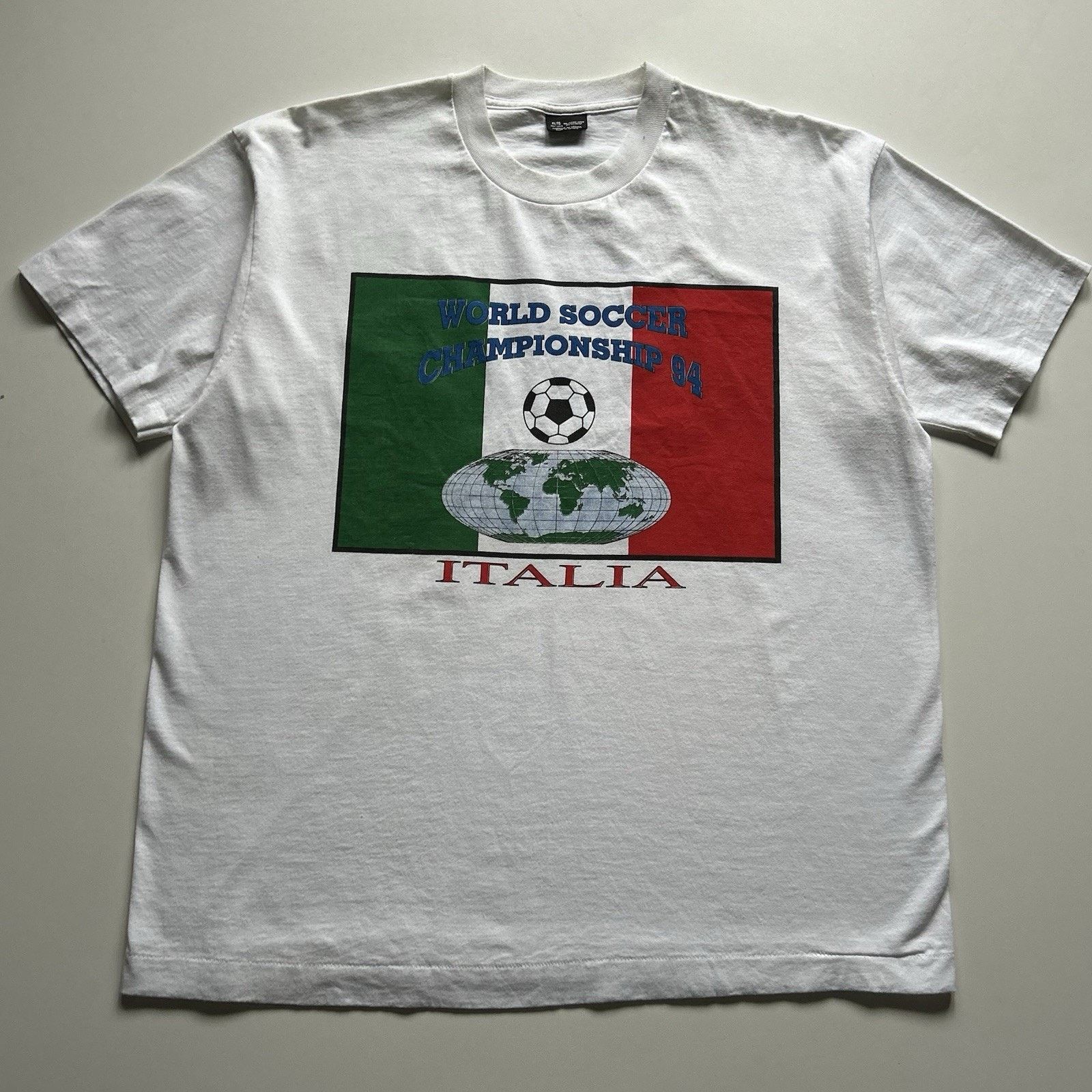 Vintage Italy 1994 World Soccer Championship Shirt XL White