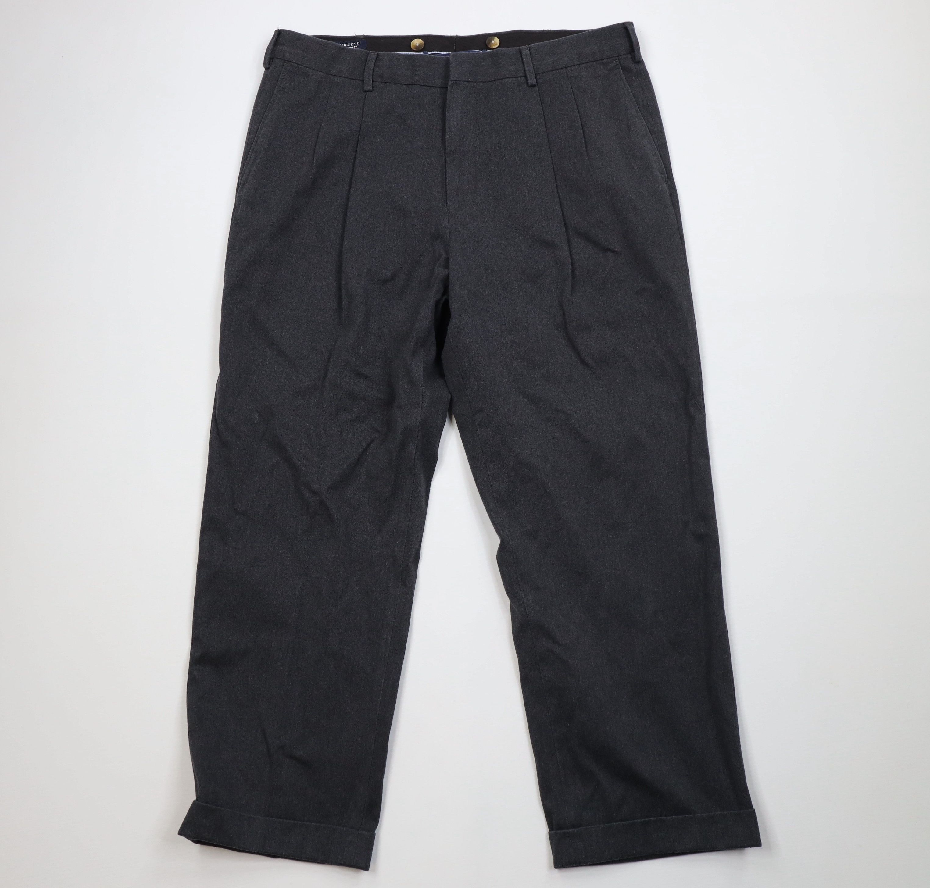Vintage 90s Lands End Heavyweight Wide Leg Chino Pants