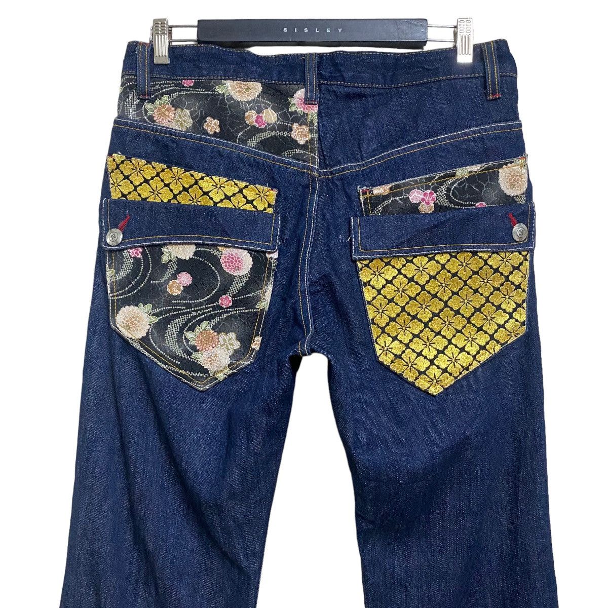 Karakuri Tamashii GUMU Denim Embroidery Multi Pocket Japan Motif Jeans Size US 34 / EU 50 - 9 Thumbnail