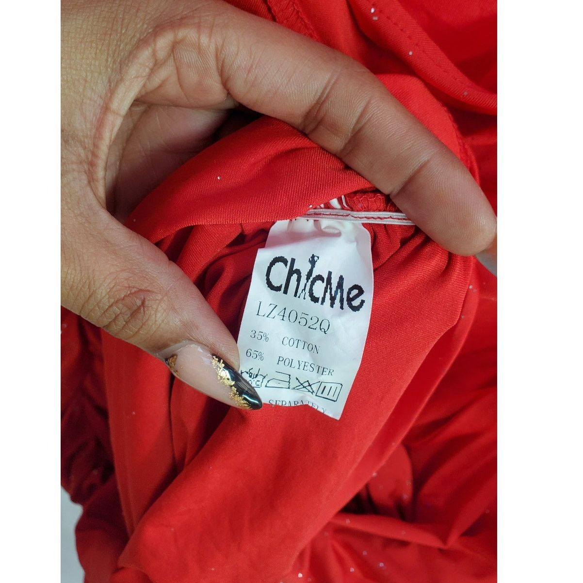 Other ChicMe Red Glitter Ruched Bodycon Dress XL Size XL / US 12-14 / IT 48-50 - 5 Thumbnail
