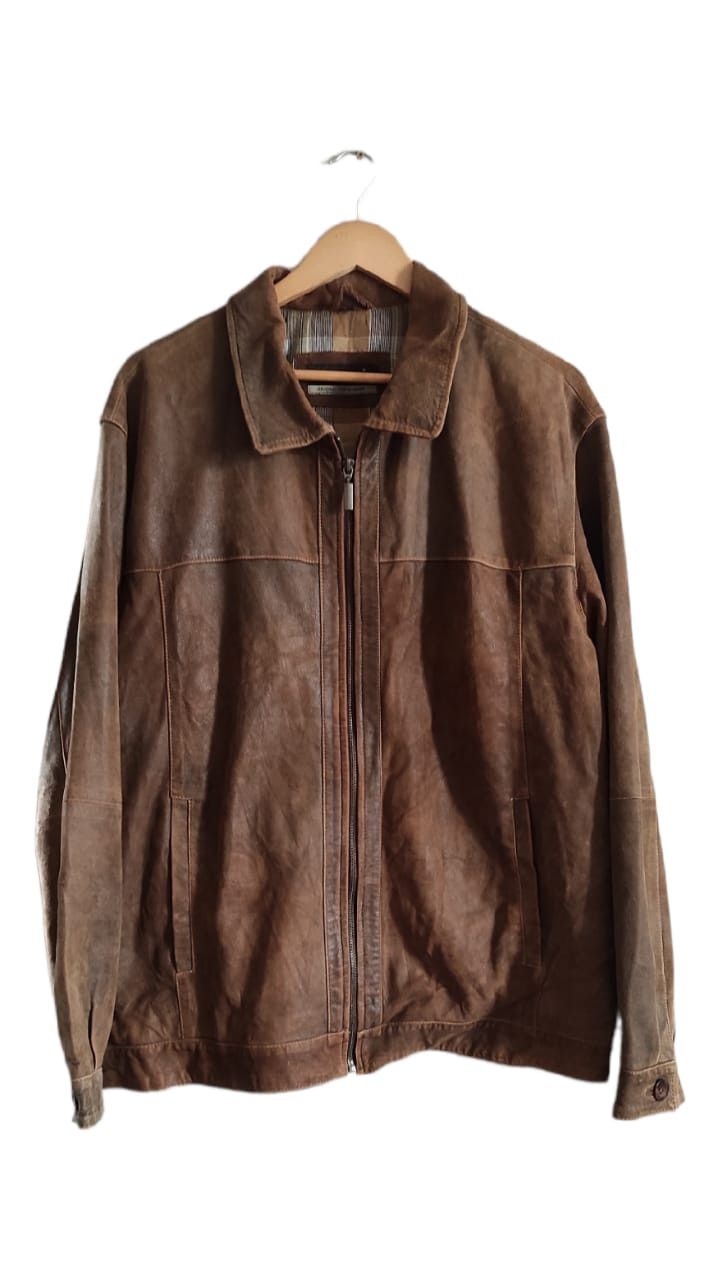 Vintage Trapper Motorcycle Nappa Leather Mens Jacket Size 54