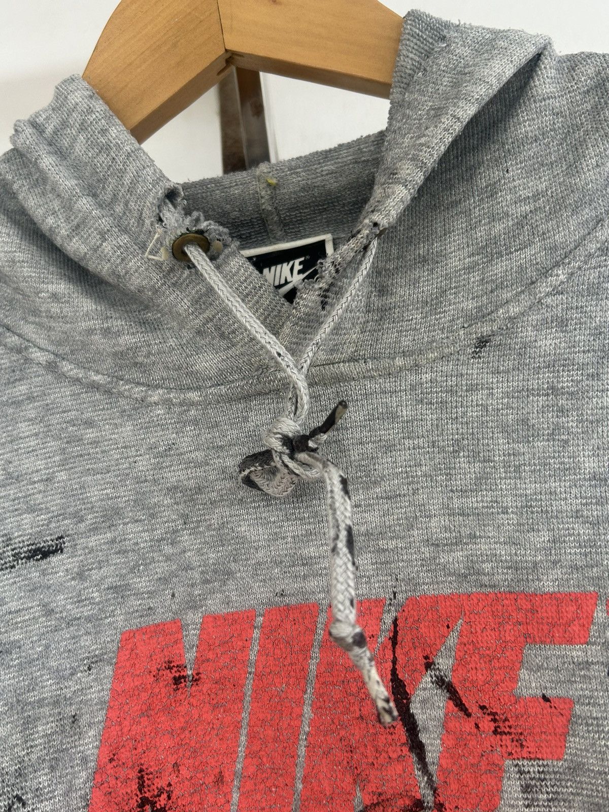 Nike Japan Corp Paint Splatter Ripped Vintage Hoodie