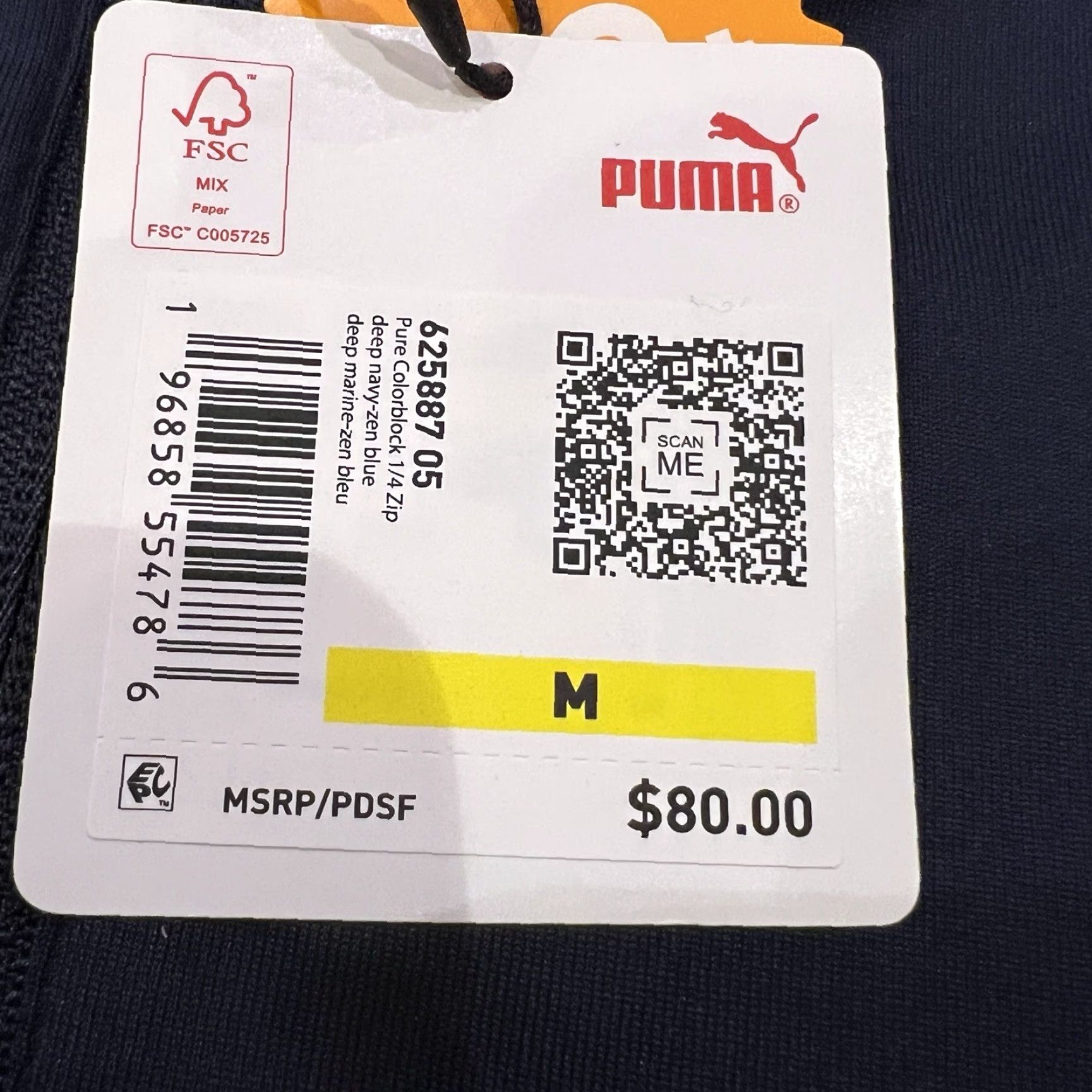 Puma PUMA Men's Golf 1/4 Zip Pullover Sweater Blue Medium Performance Fit Long Sleeve Size US M / EU 48-50 / 2 - 5 Thumbnail