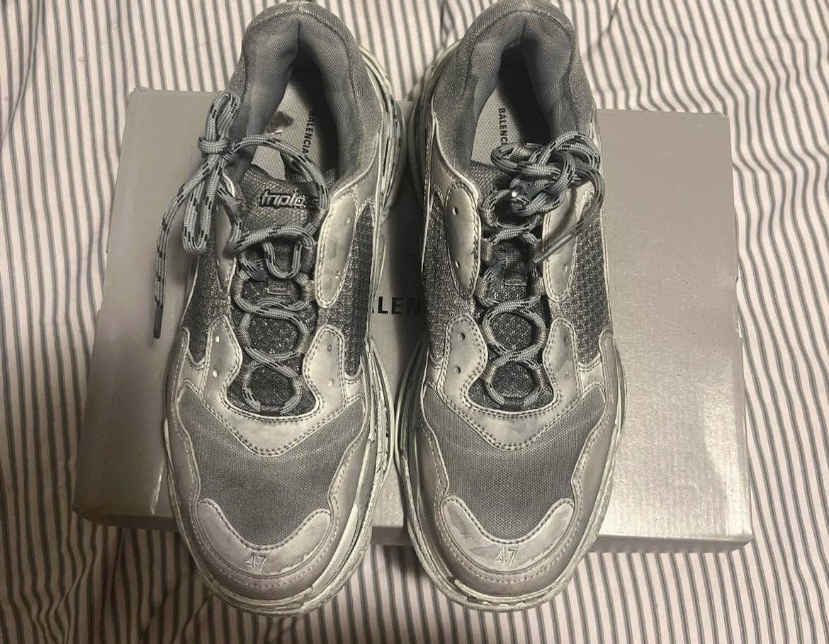 Balenciaga 🔥dyed grey triple s size 13-14 EU 47 🔥 Size US 14 / EU 47 - 4 Thumbnail