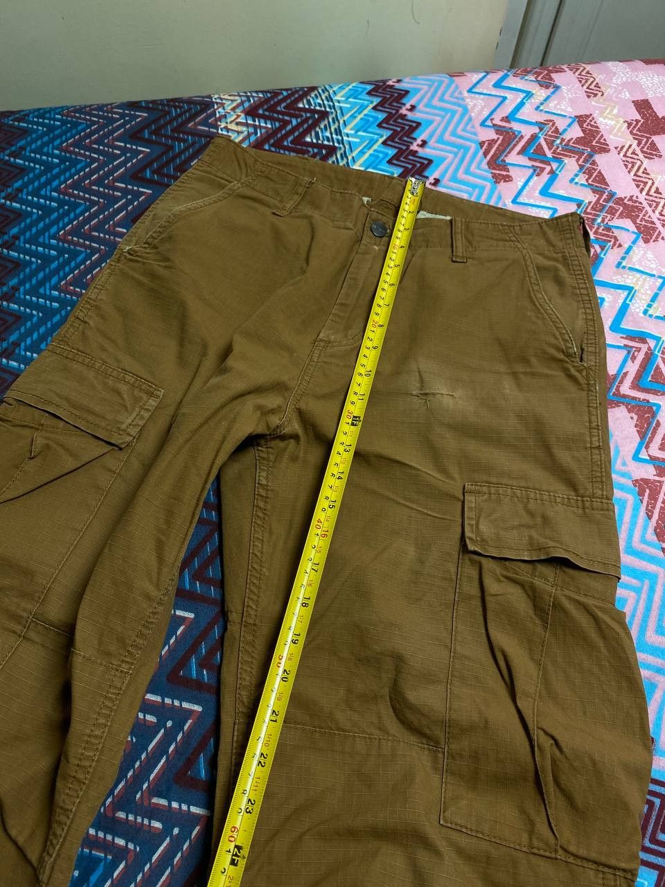 Carhartt × Japanese Brand Crazy Thrashed Carhartt Style Skater Jeans Baggy Skater Size US 31 - 12 Thumbnail