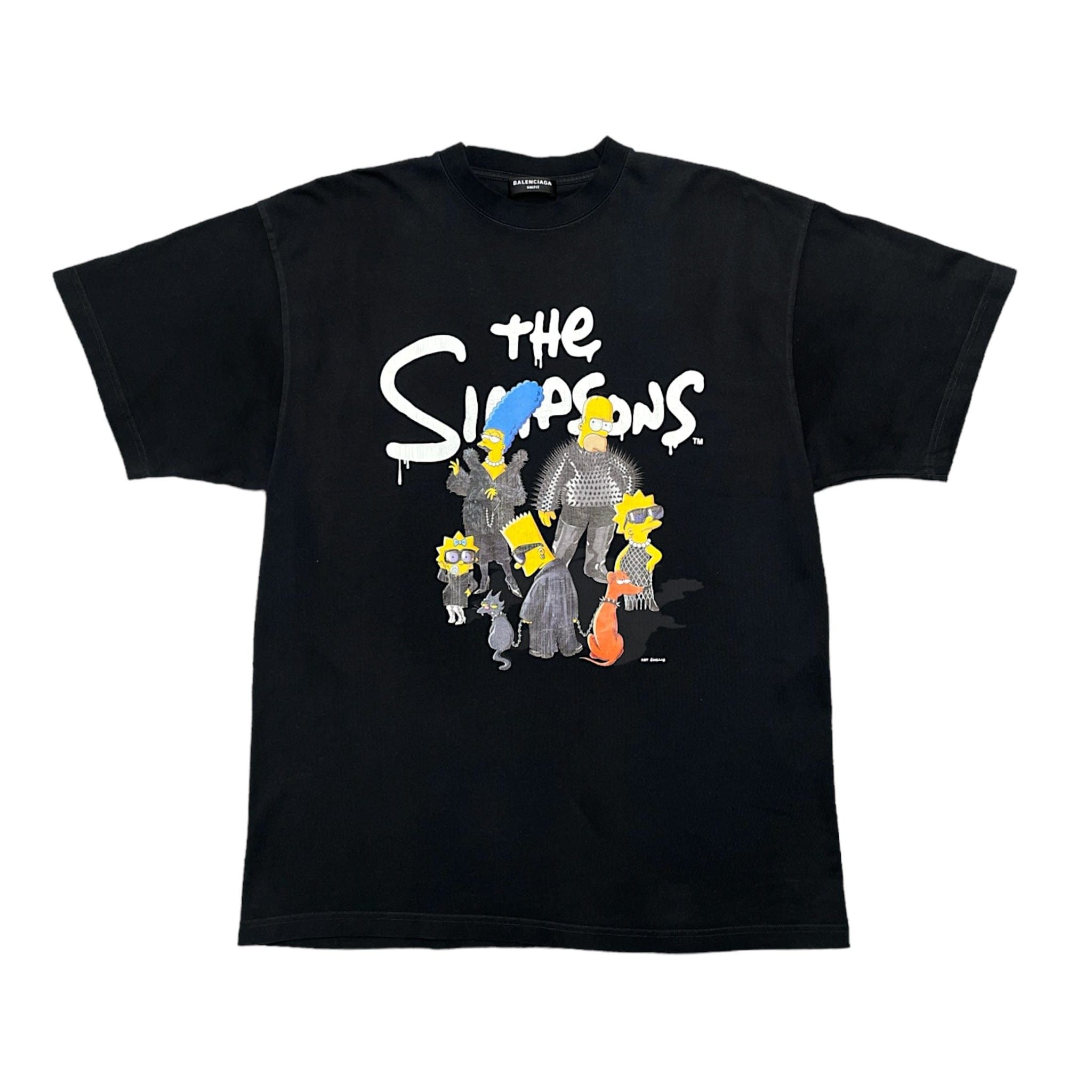 Balenciaga The Simpsons Print Short Sleeve Tee Shirt Black | Grailed