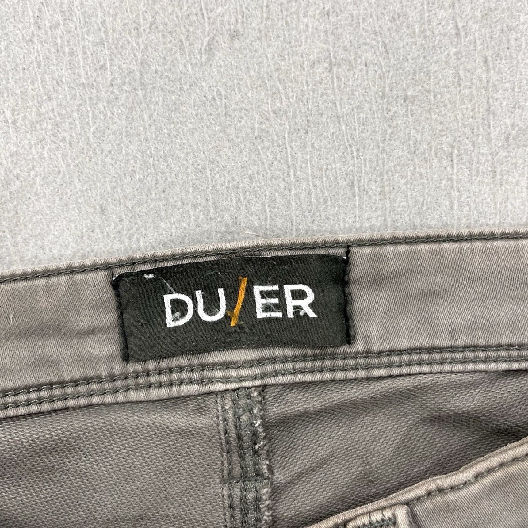 DUER Duer N2X Slim Fit Chino Pants Mens 31x30 Gray Brown Cotton Blend Stretch Casual 5-Pocket Design Flat Front Button Zip Inseam 30 Size US 31 - 4 Thumbnail