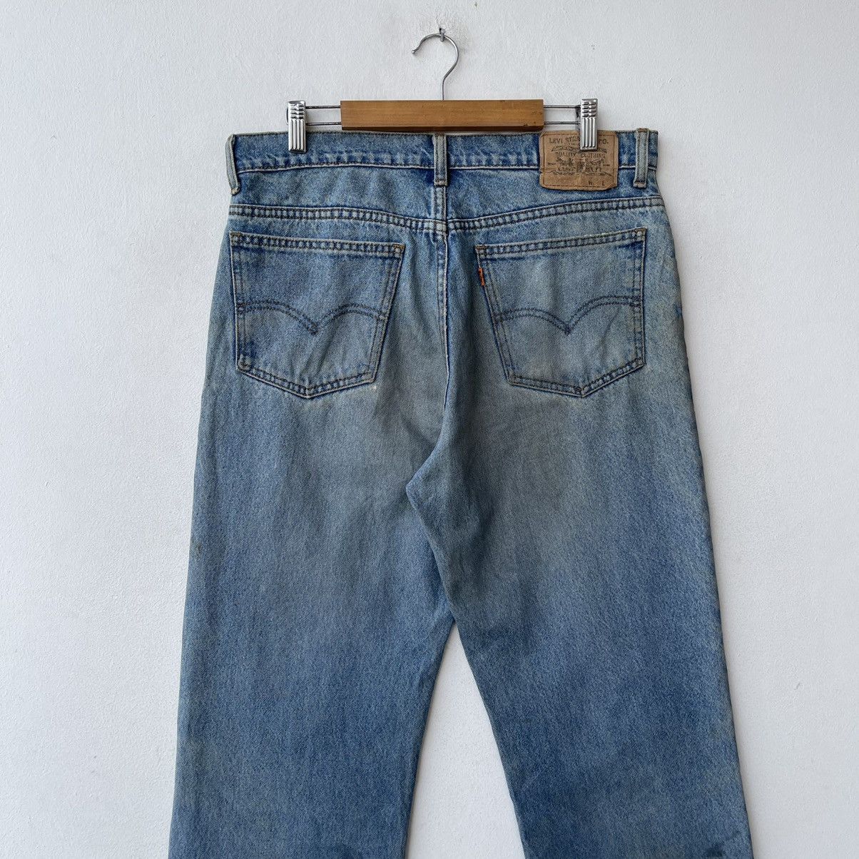 Levi's Vintage 90s Levi's 210 Orange Tab Denim Jeans Thrashed Size US 34 / EU 50 - 11 Thumbnail