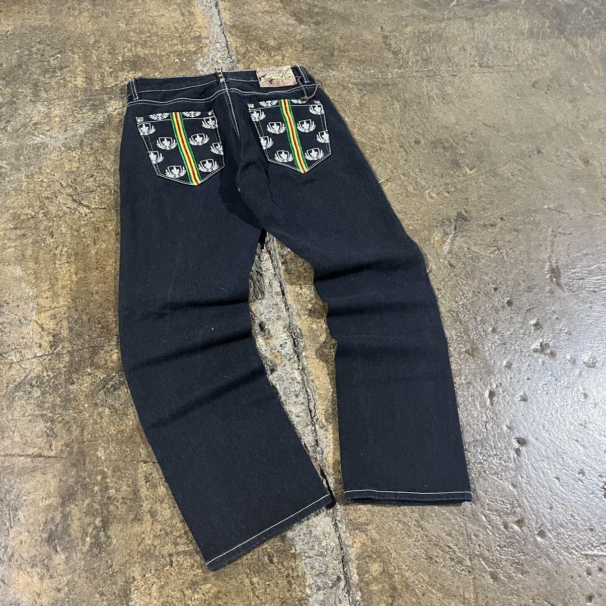 Affliction × JNCO × Vintage Crazy Vintage Y2K Baggy Jeans Embroidered Skater Wide Leg Size US 32 / EU 48 - 3 Thumbnail