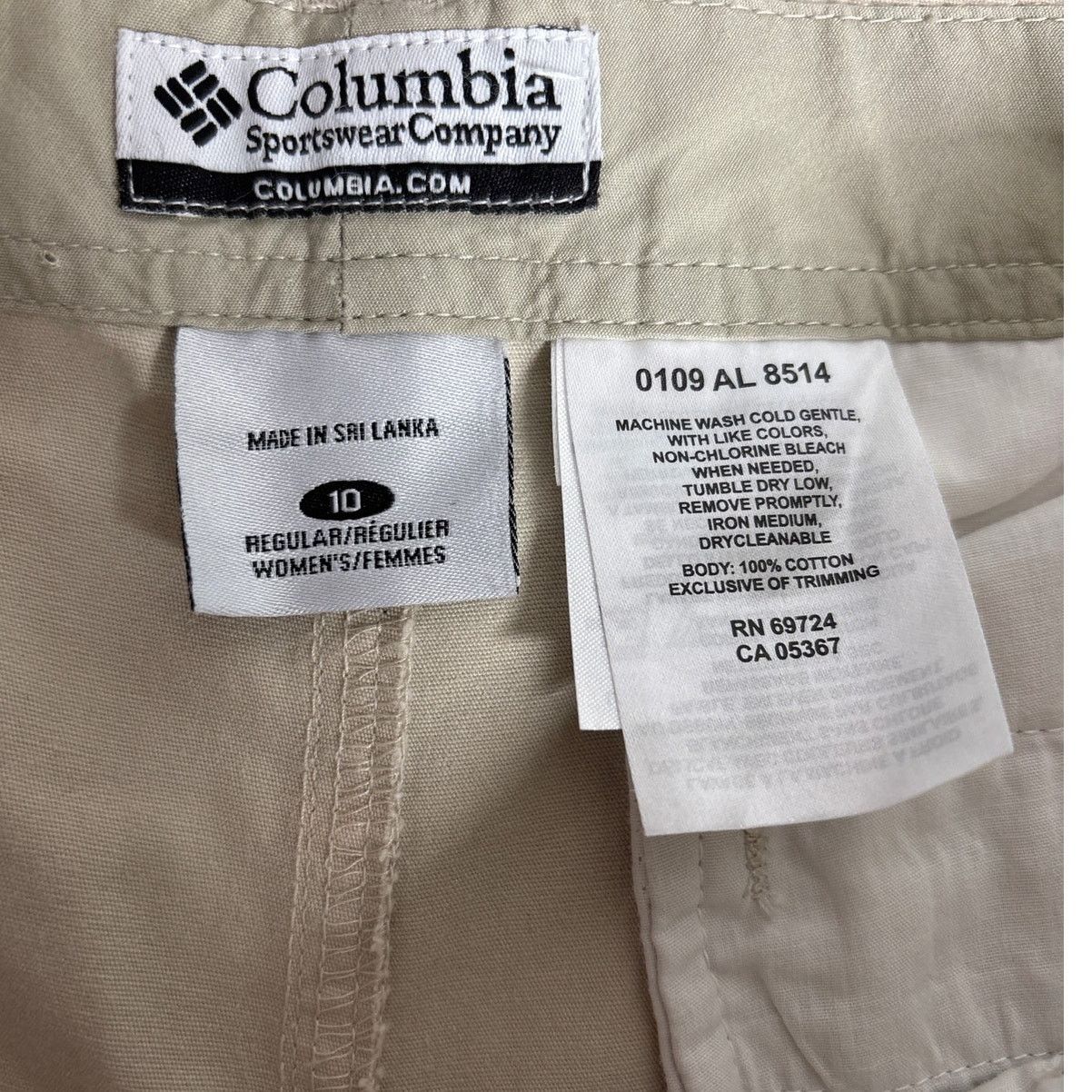 Columbia Columbia Women's Sz 10 Khaki flat front pants 100% Cotton Size 32" / US 10 / IT 46 - 5 Thumbnail
