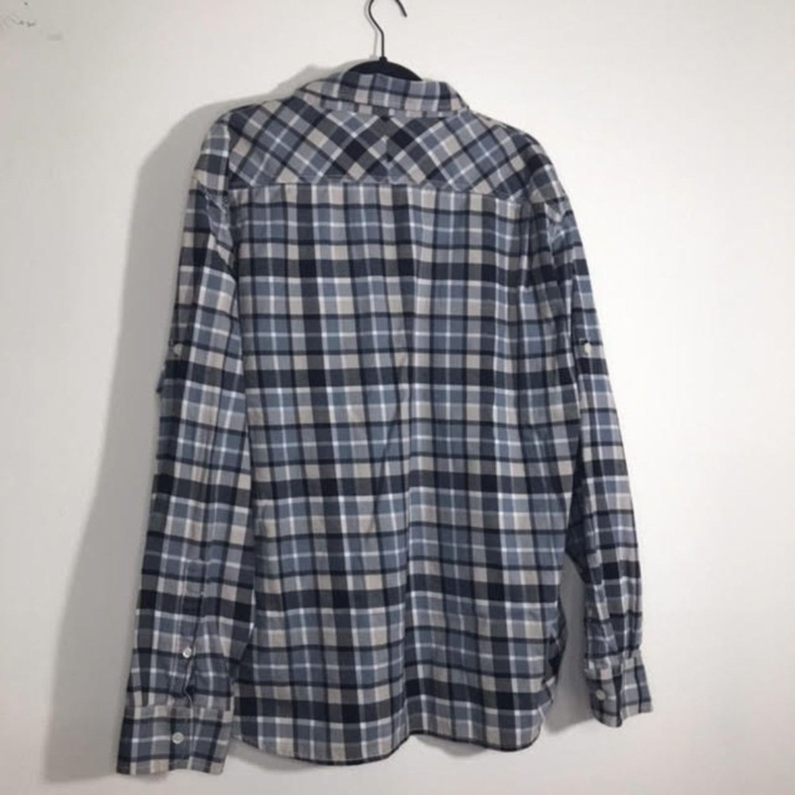 French Connection French Connection Gray Blue Plaid Button Down Shirt XXL Size US XXL / EU 58 / 5 - 9 Thumbnail