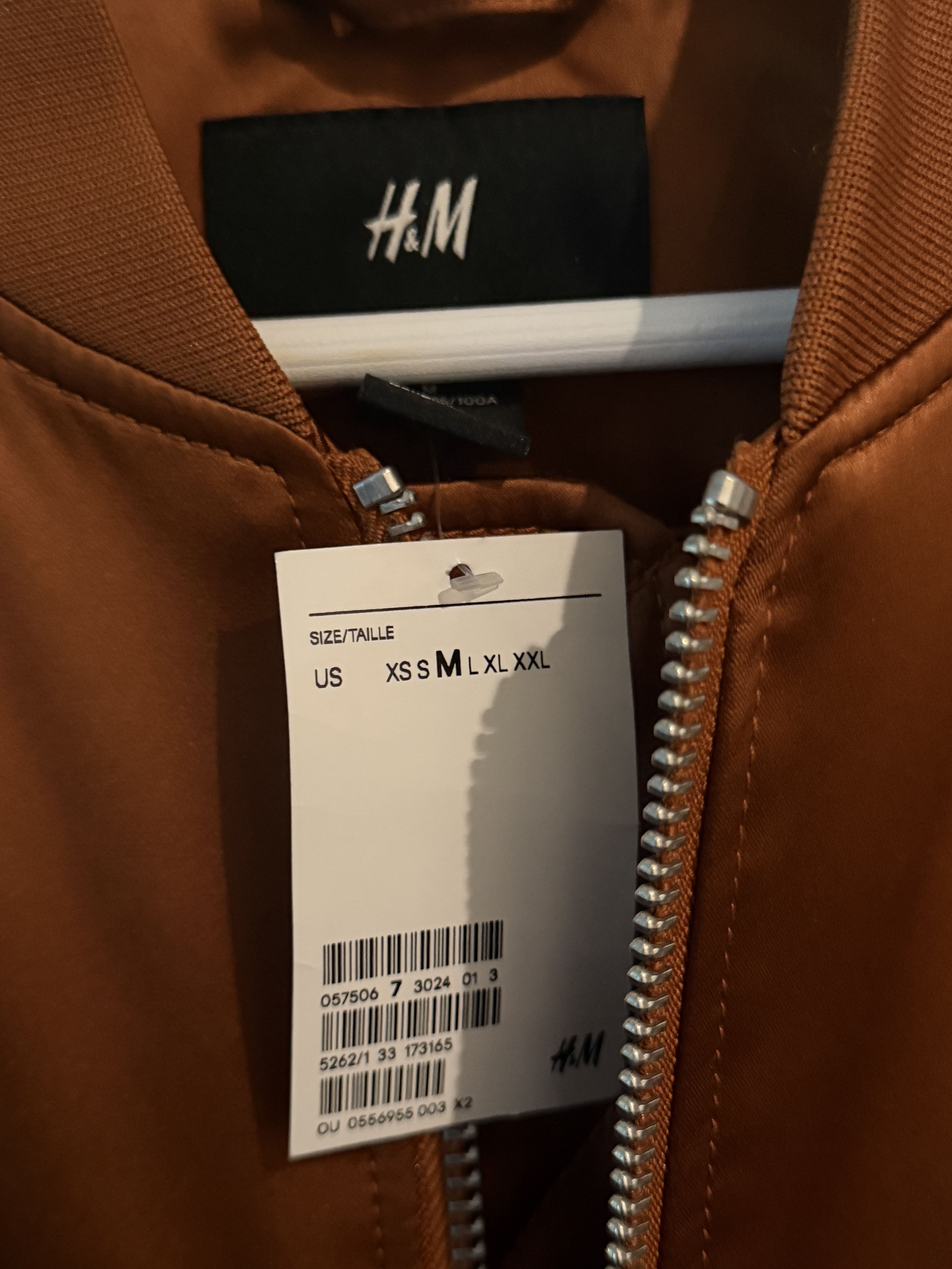 H&M Burnt Orange Satin Bomber Jacket Size US M / EU 48-50 / 2 - 3 Thumbnail