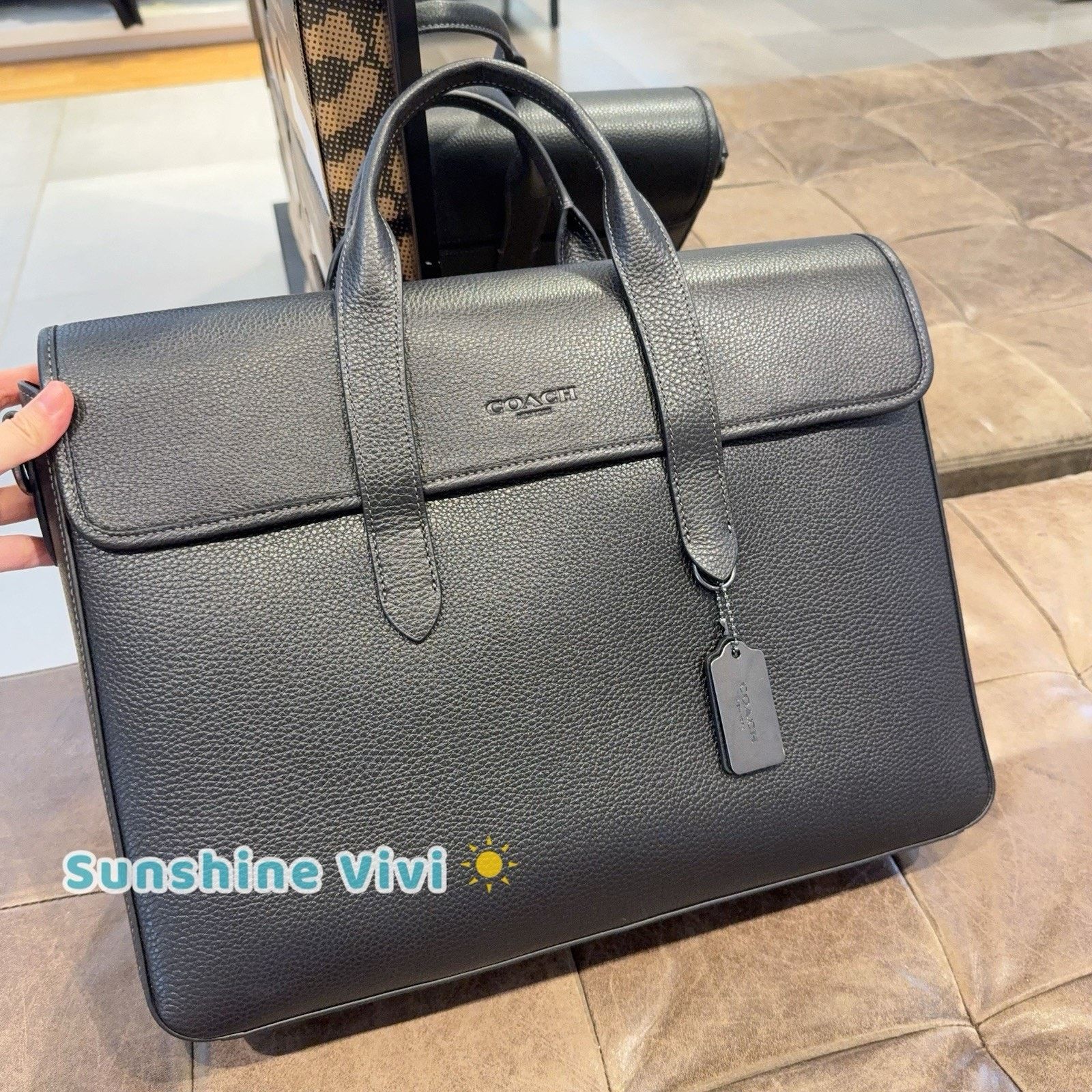 Coach NWT Coach Sullivan Portfolio Brief In Black Leather C9875 Size ONE SIZE - 1 Thumbnail