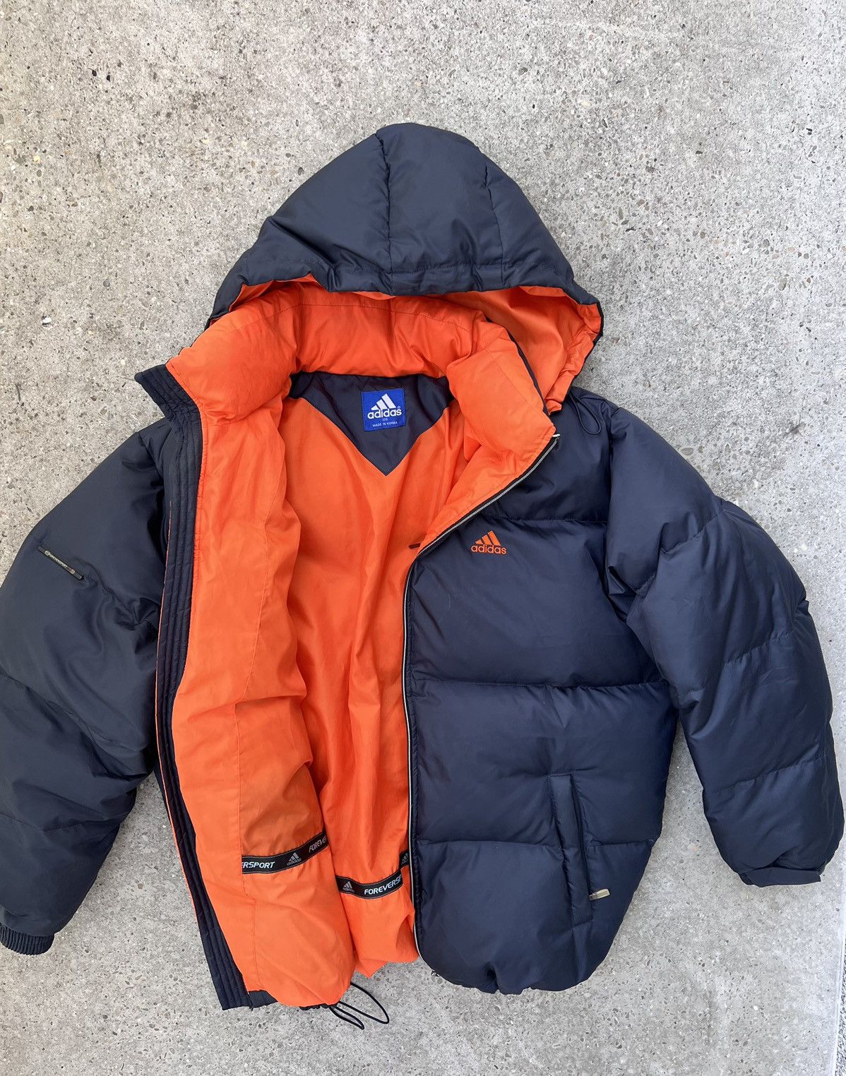 image of Adidas Puffer Down Jacket Size 2Xl in Navy, Men's