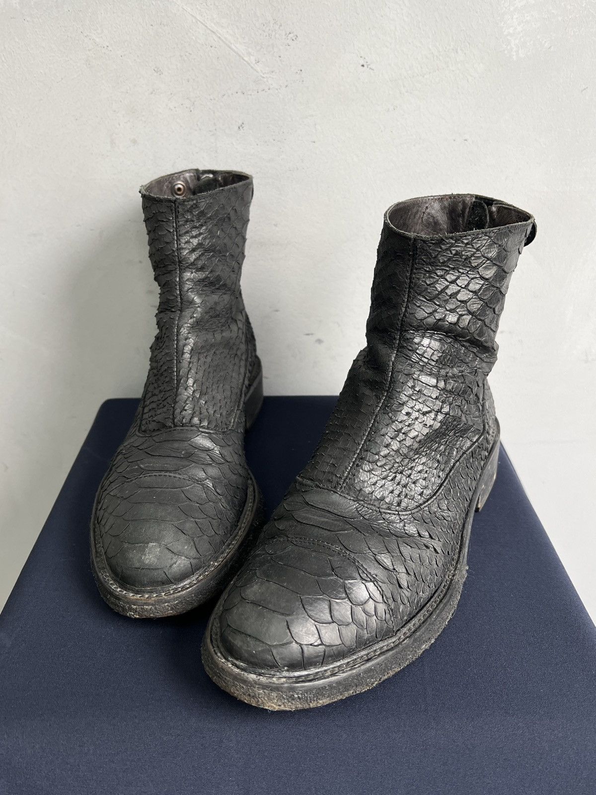 Hedi Slimane Python snake leather avant garde hedi slimane style boots Size US 7 / EU 40 - 4 Thumbnail