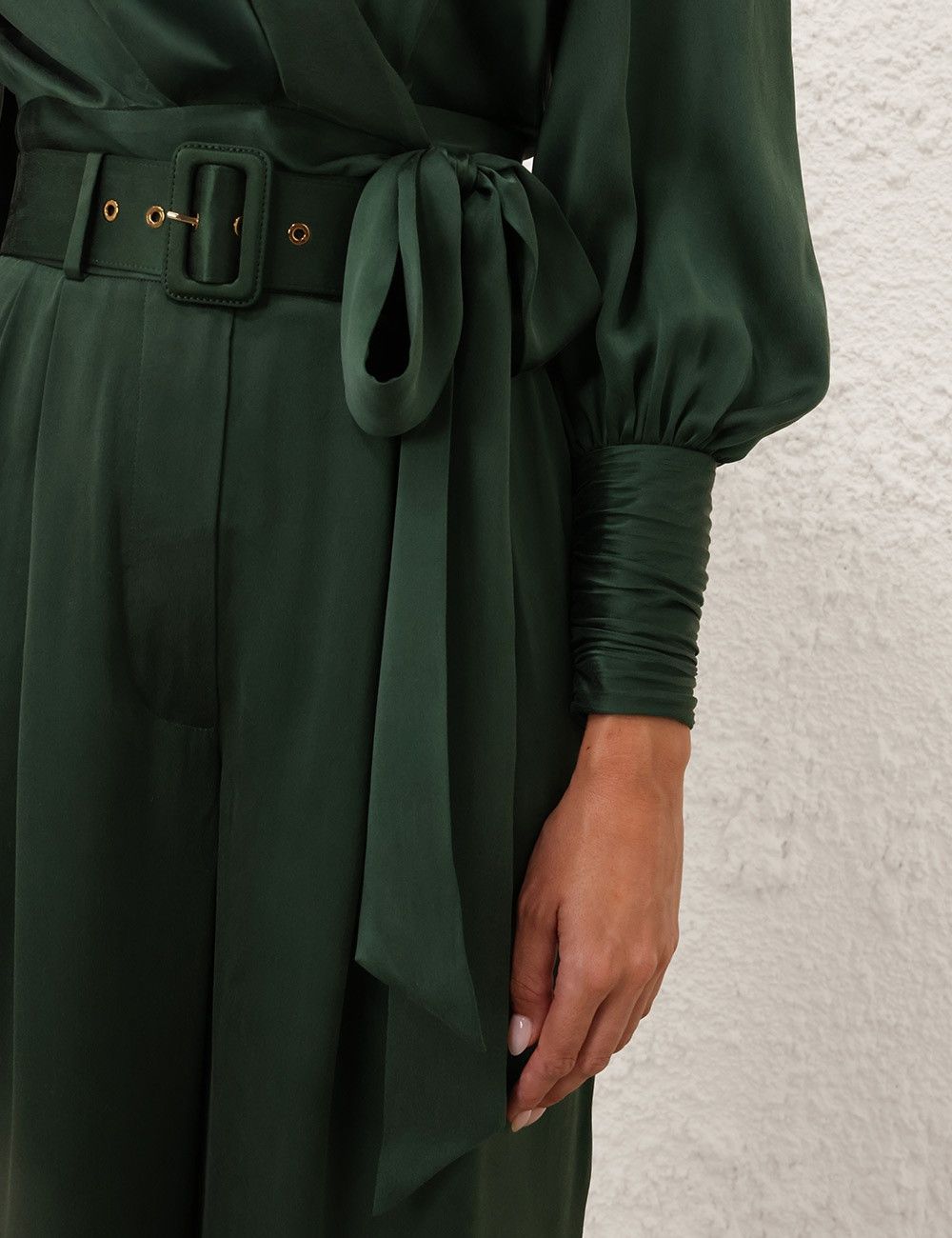 Zimmermann oc11z0226 Silk Wrap Top In Forest Green Size M / US 6-8 / IT 42-44 - 5 Thumbnail