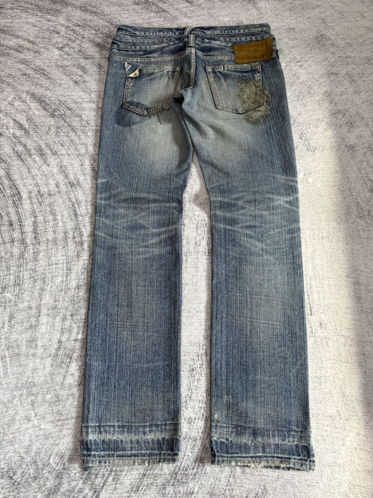 Hysteric Glamour × Japanese Brand Antgauge Japan Boro Distressed Newspaper Patch Jeans Size US 30 / EU 46 - 2 Thumbnail