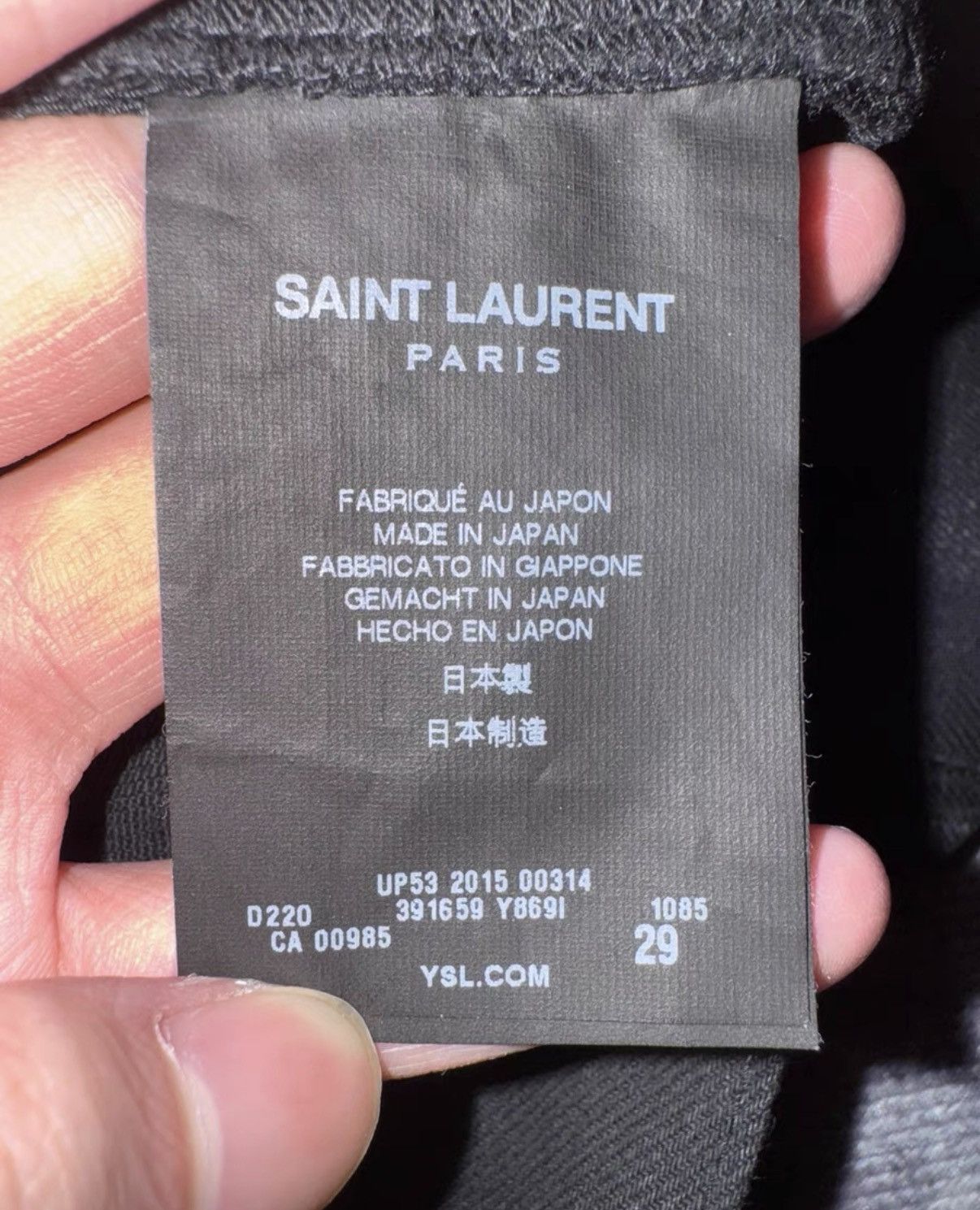 Saint Laurent Paris SLP) 15FW Coated Waxed Heavy Distressed Denim Jeans Size US 29 - 8 Thumbnail