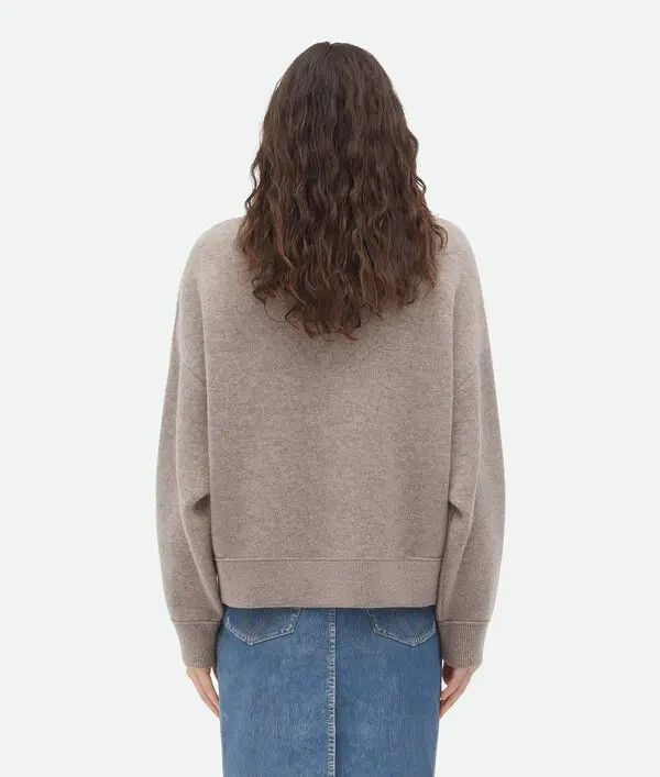 Bottega Veneta o1n1vont0525 Compact Cashmere Jumper in Riverbed Melange Size L / US 10 / IT 46 - 3 Thumbnail